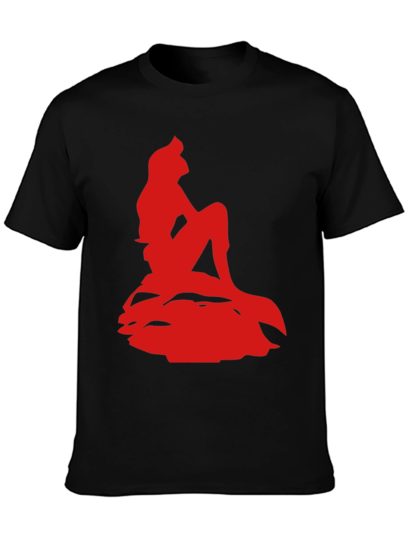 Ariel Silhouette Graphic Tee - Black Cotton Blend