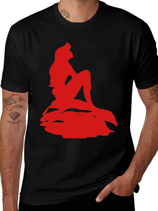 Ariel Silhouette Graphic Tee - Black Cotton Blend