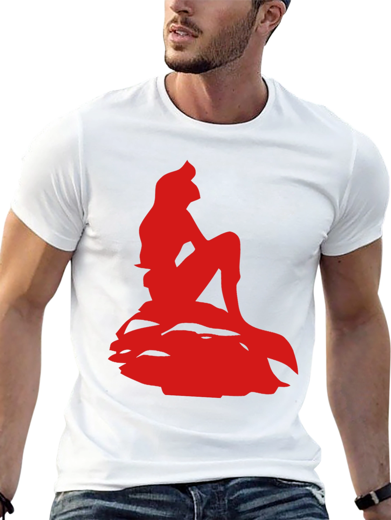 Ariel Silhouette Graphic Tee - Black Cotton Blend