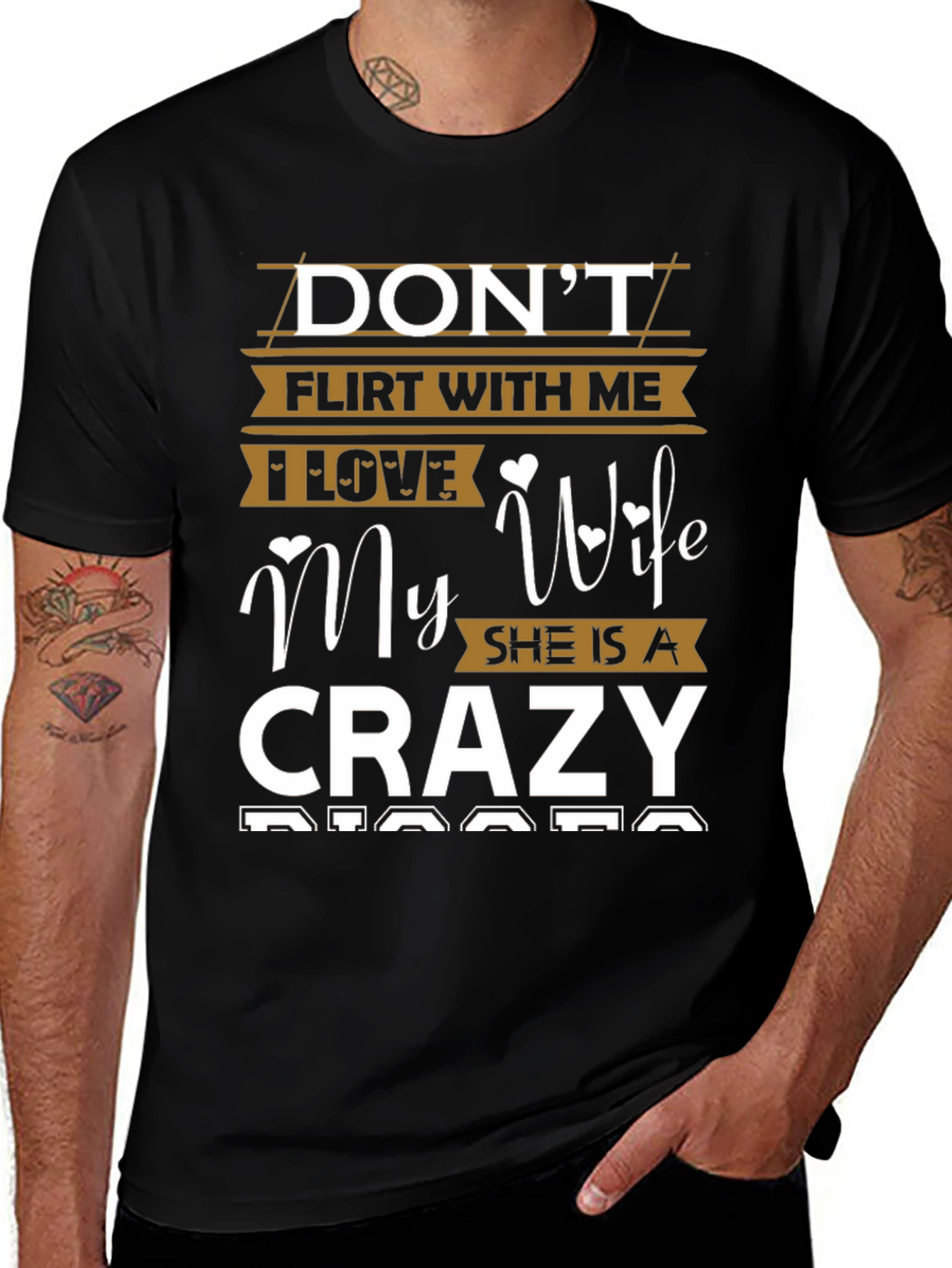 Dont Flirt With Me Crazy Wife Graphic T-Shirt