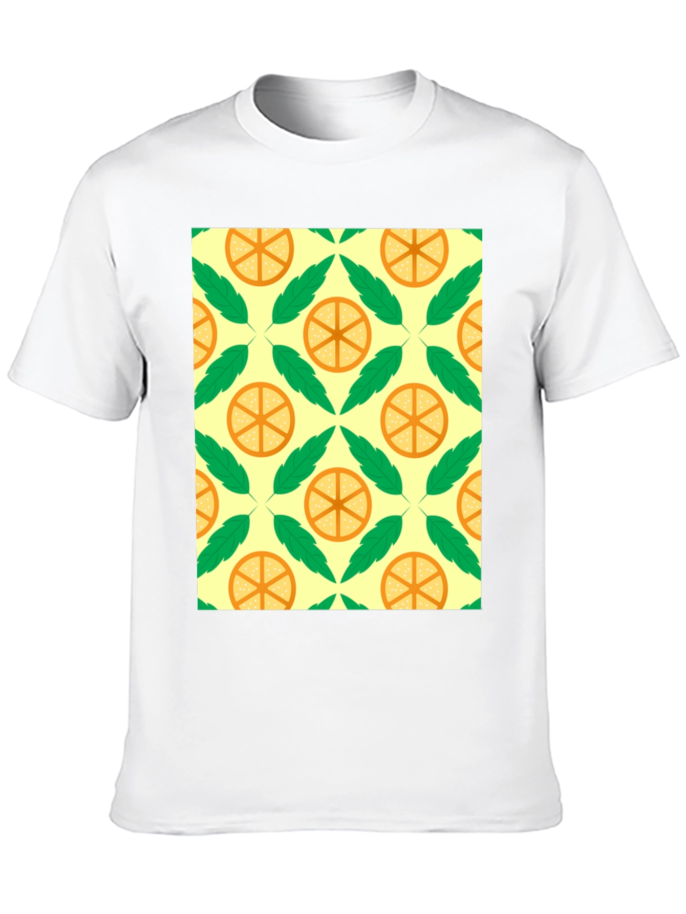 Citrus & Leaf Patterned Graphic Tee