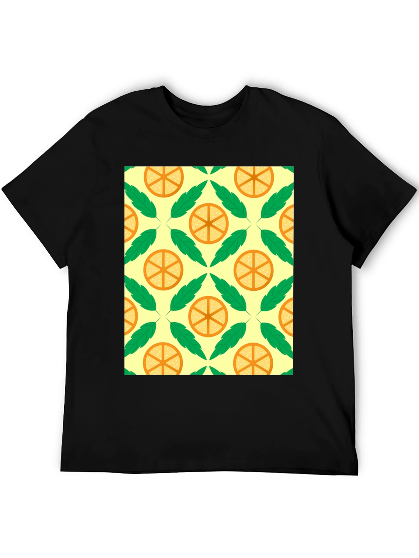 Citrus & Leaf Patterned Graphic Tee