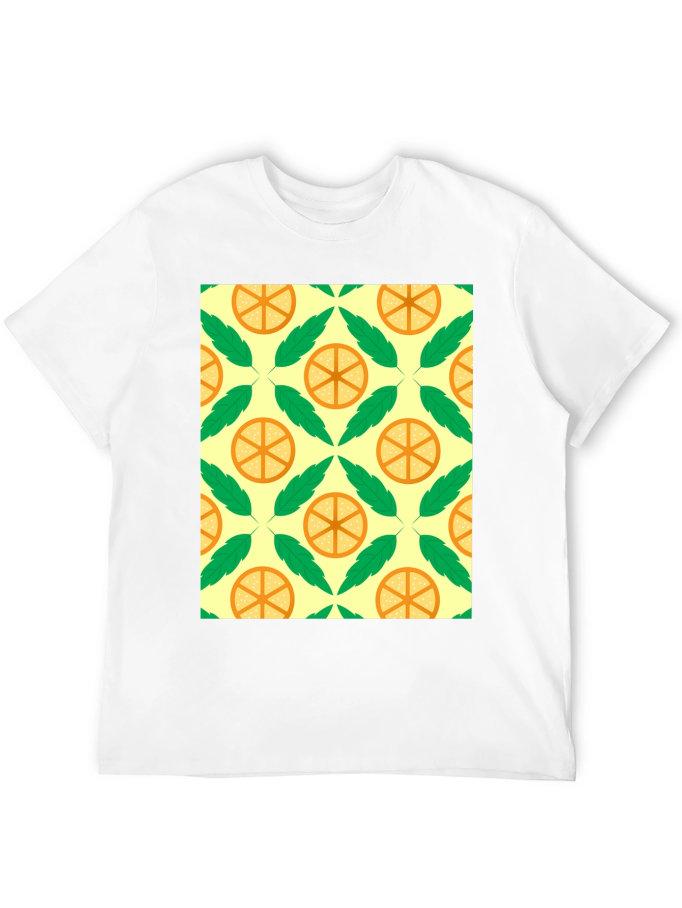 Citrus & Leaf Patterned Graphic Tee