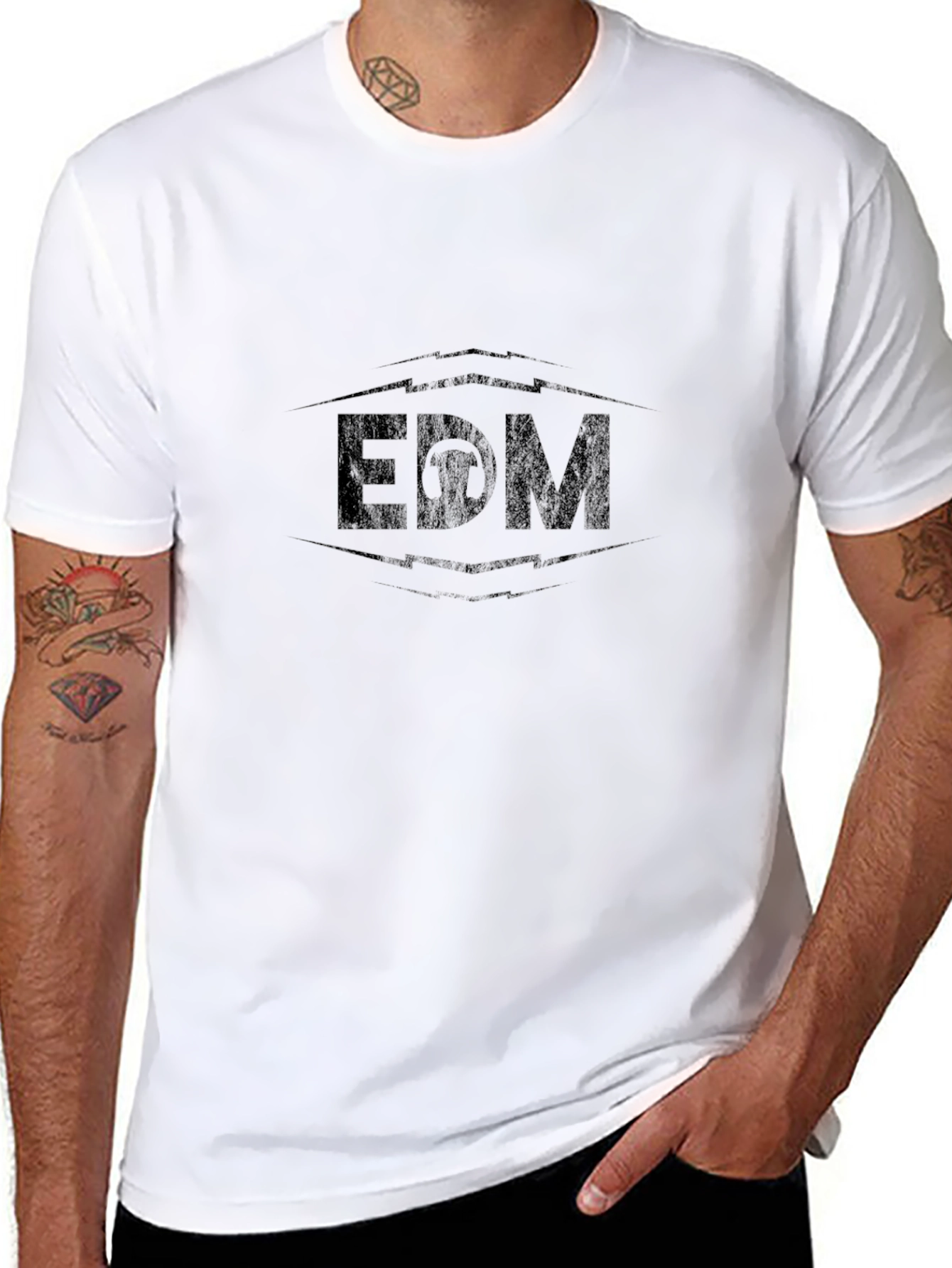 EDM Graphic Tee - Black Cotton T-Shirt