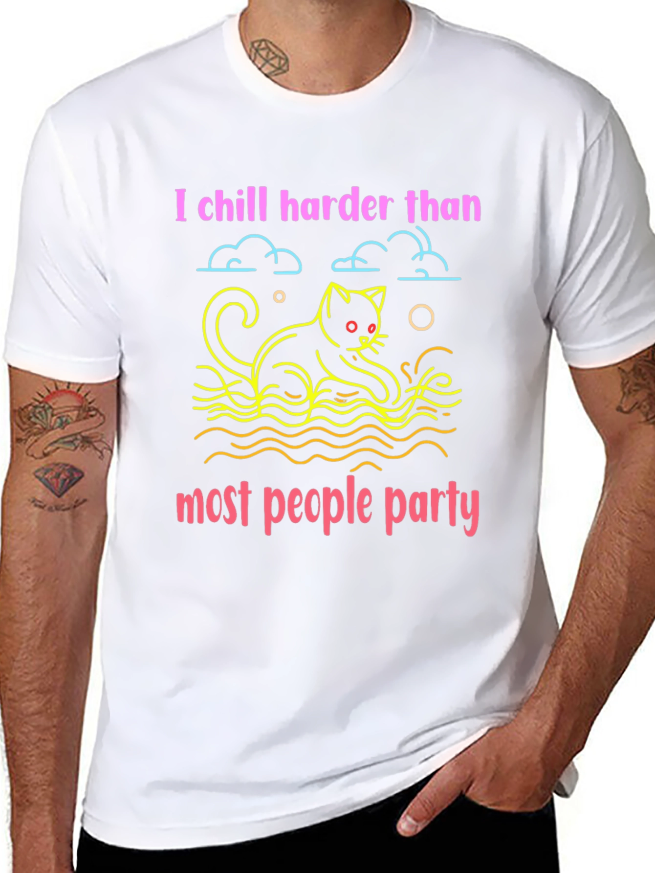 Chill Harder Cat T-Shirt - Party Animal Tee