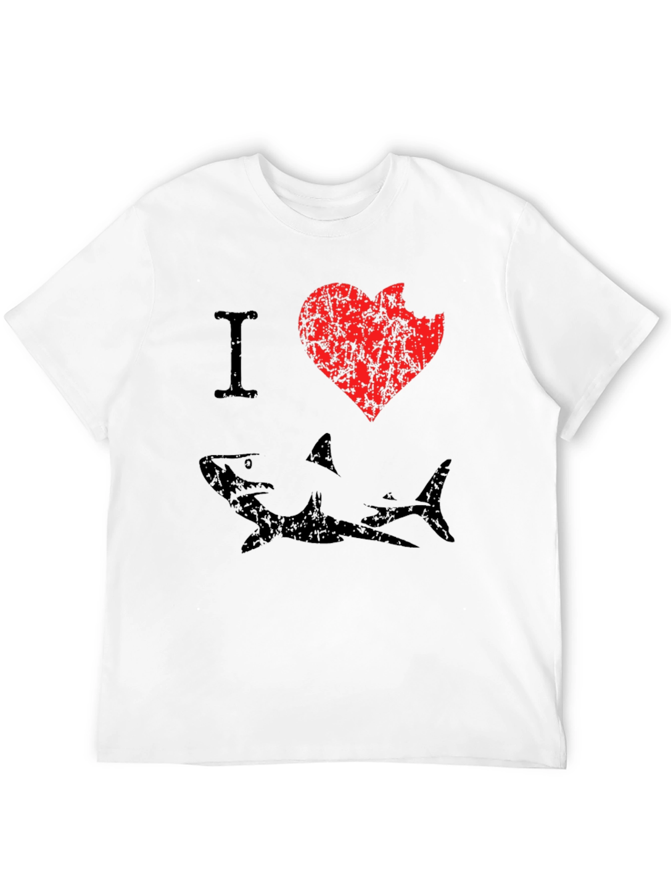 I Love Sharks Mens Graphic T-Shirt