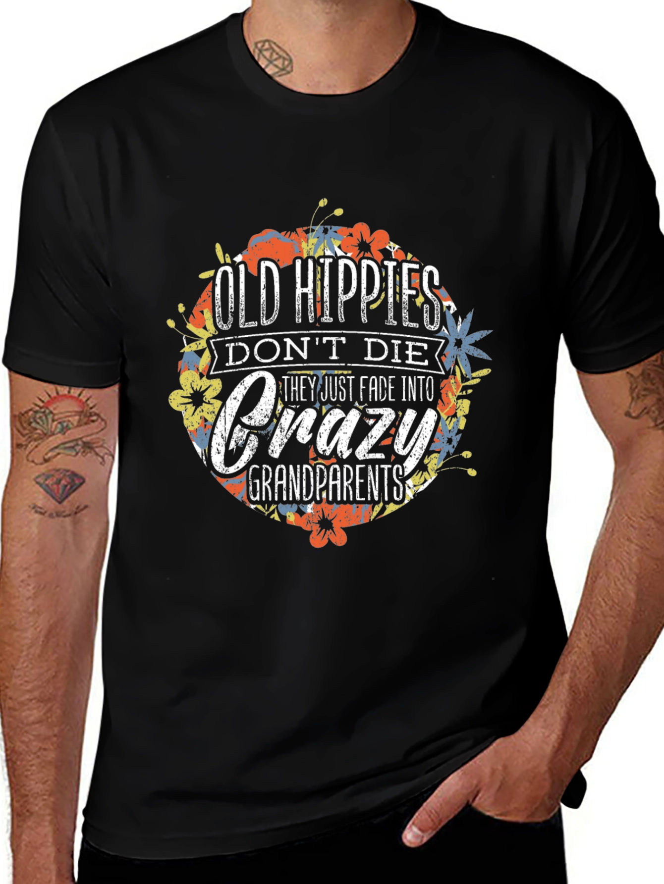 Old Hippies Crazy Grandparents Graphic T-Shirt