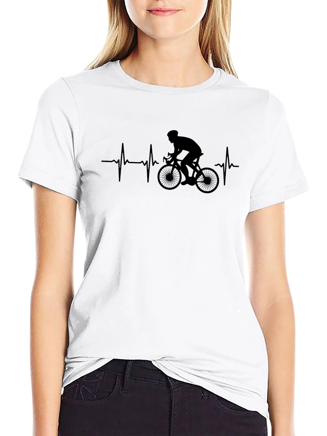 Cyclist Heartbeat Graphic Tee - Black