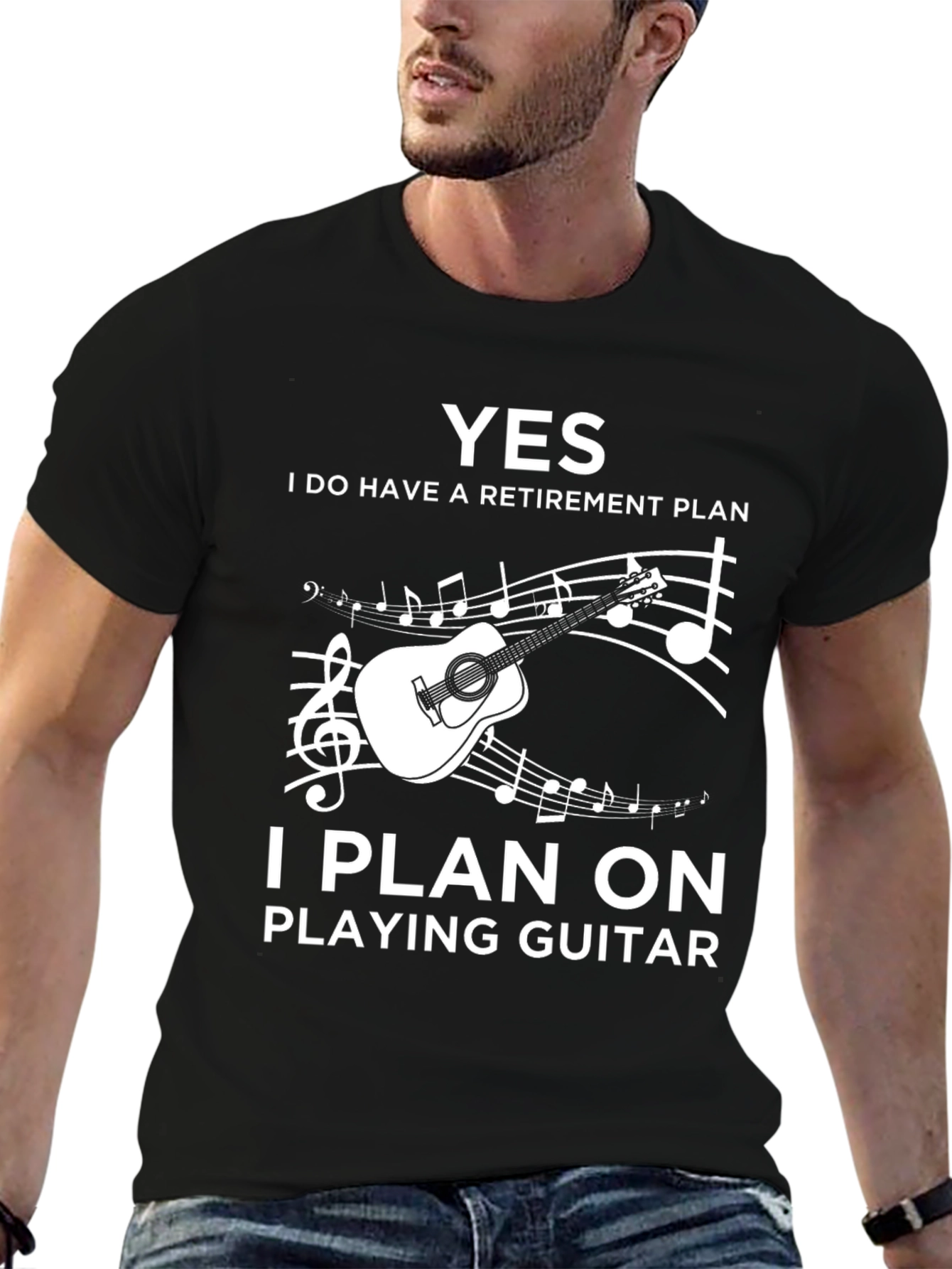 Funny Retirement Plan Guitar Player Graphic T-Shirt