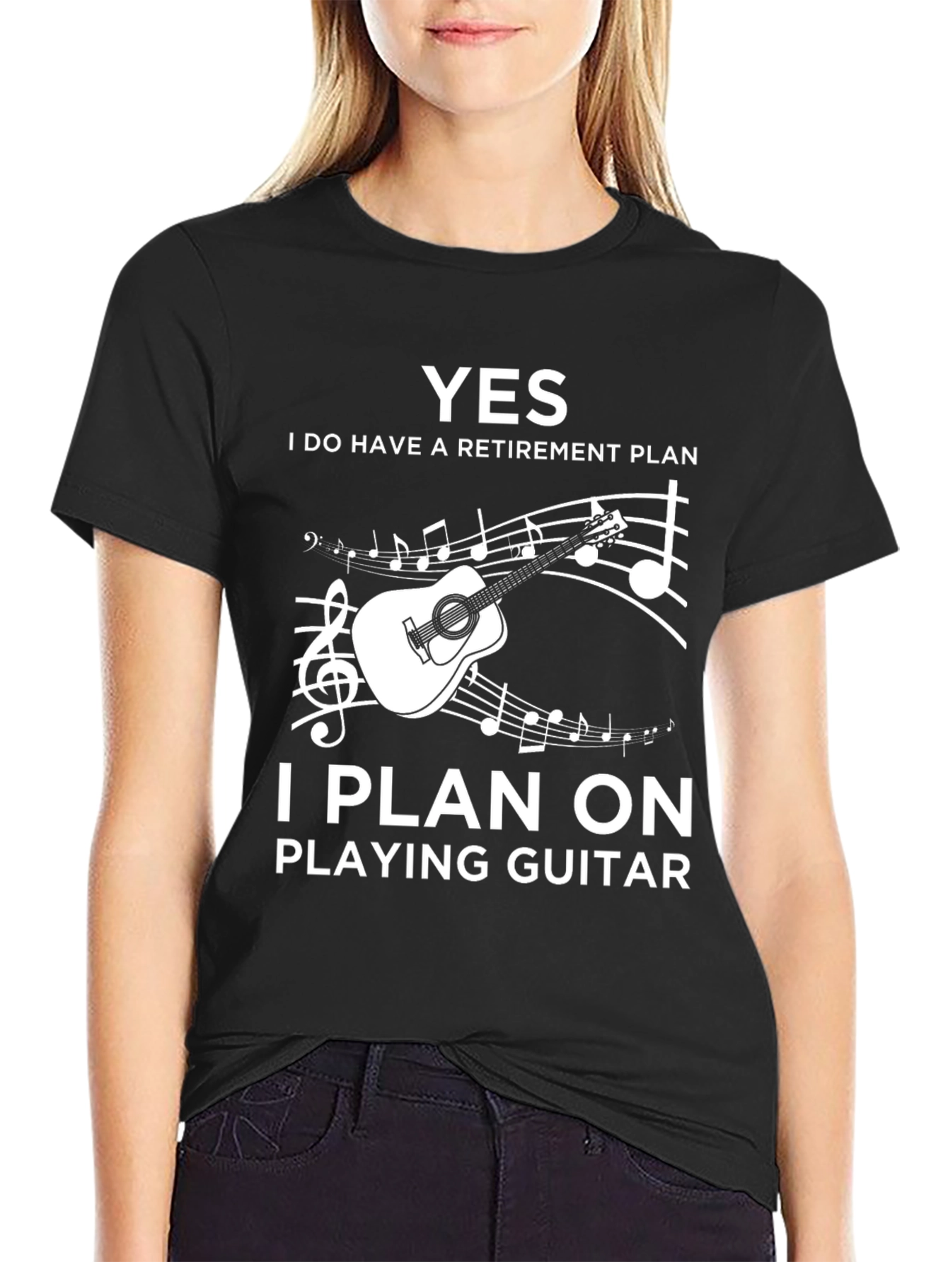 Funny Retirement Plan Guitar Player Graphic T-Shirt