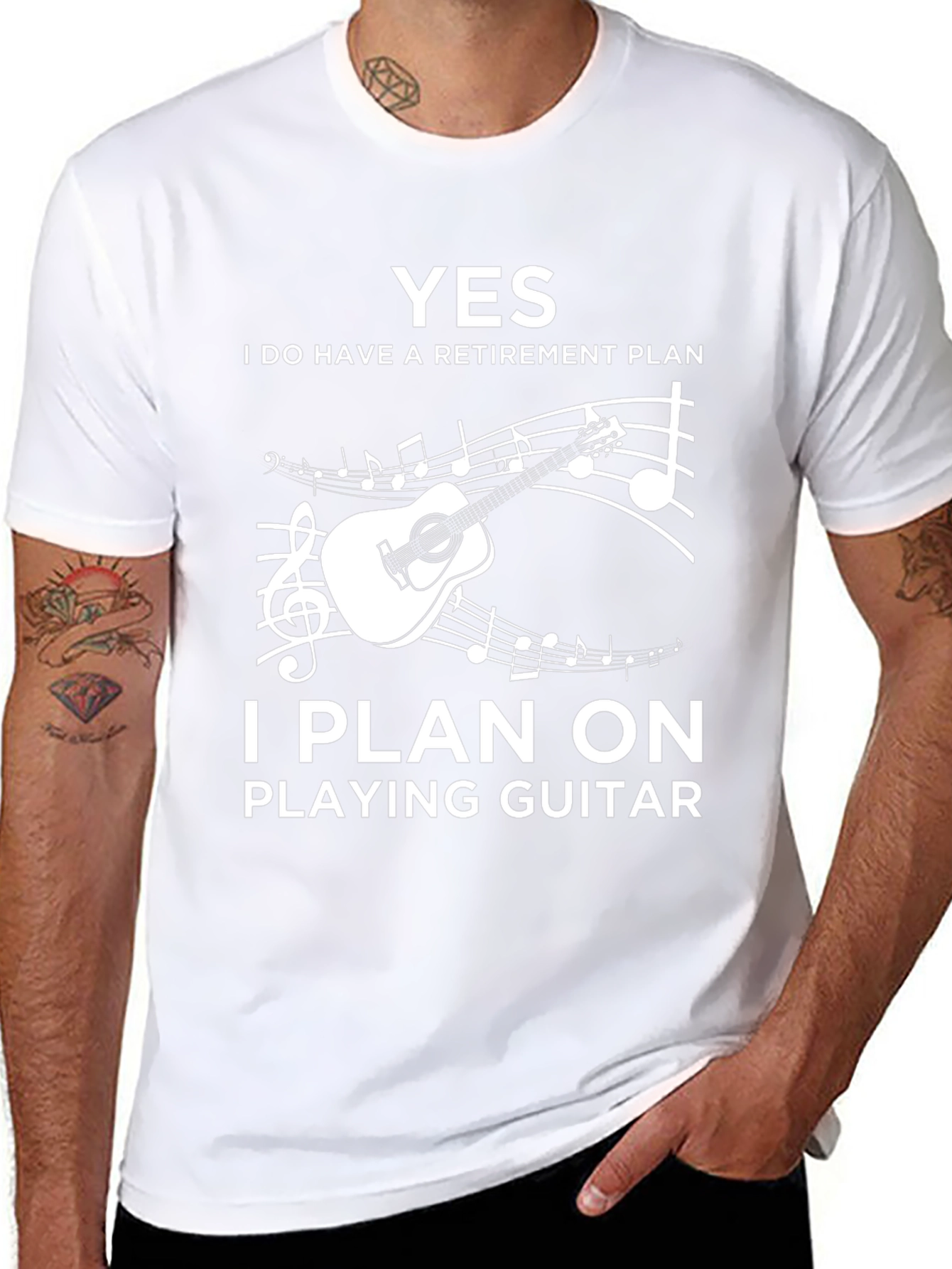 Funny Retirement Plan Guitar Player Graphic T-Shirt