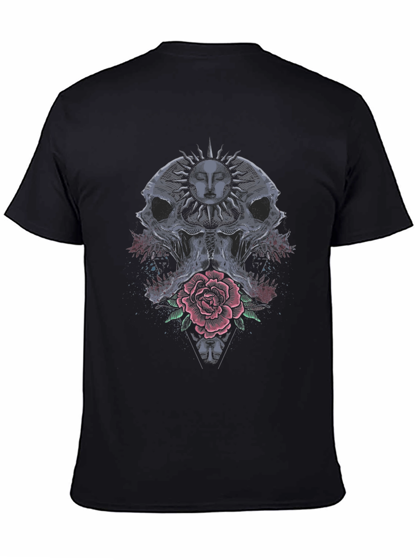 Skull & Rose Graphic Tee - Edgy Style