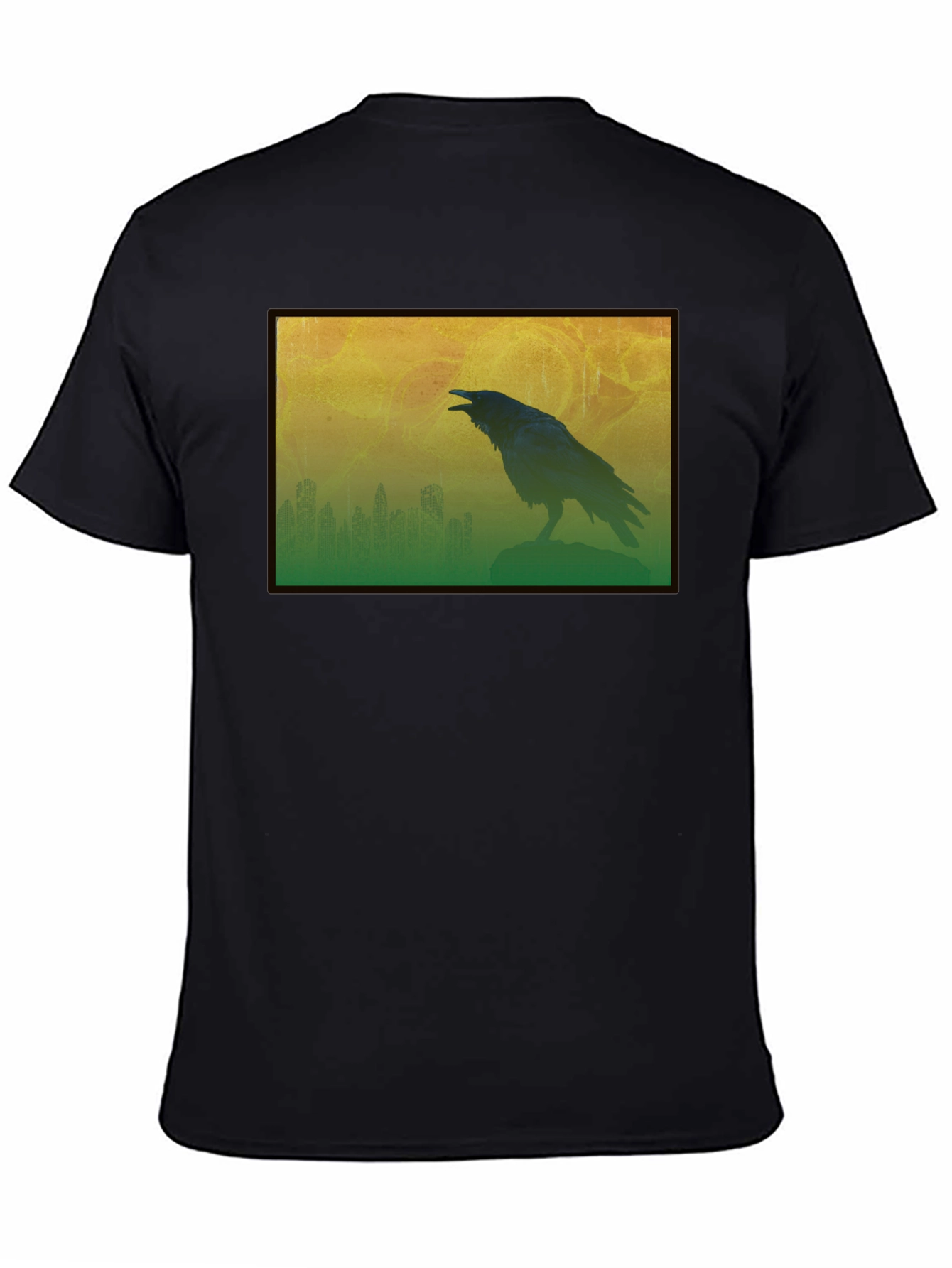 Raven Silhouette Graphic Tee - Mens Black T-Shirt