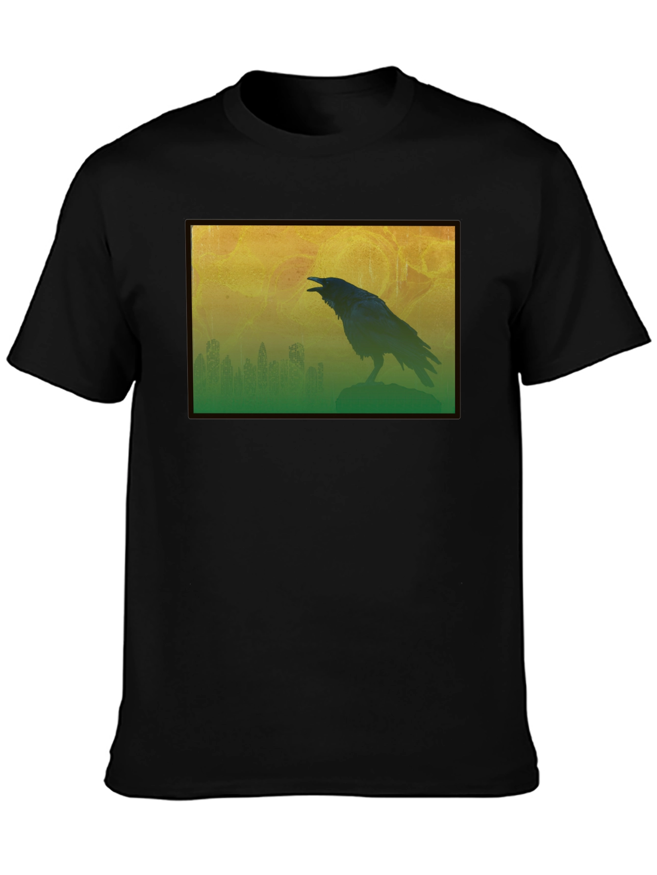 Raven Silhouette Graphic Tee - Mens Black T-Shirt