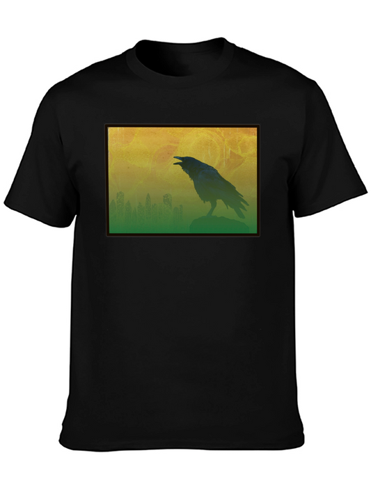 Raven Silhouette Graphic Tee - Mens Black T-Shirt