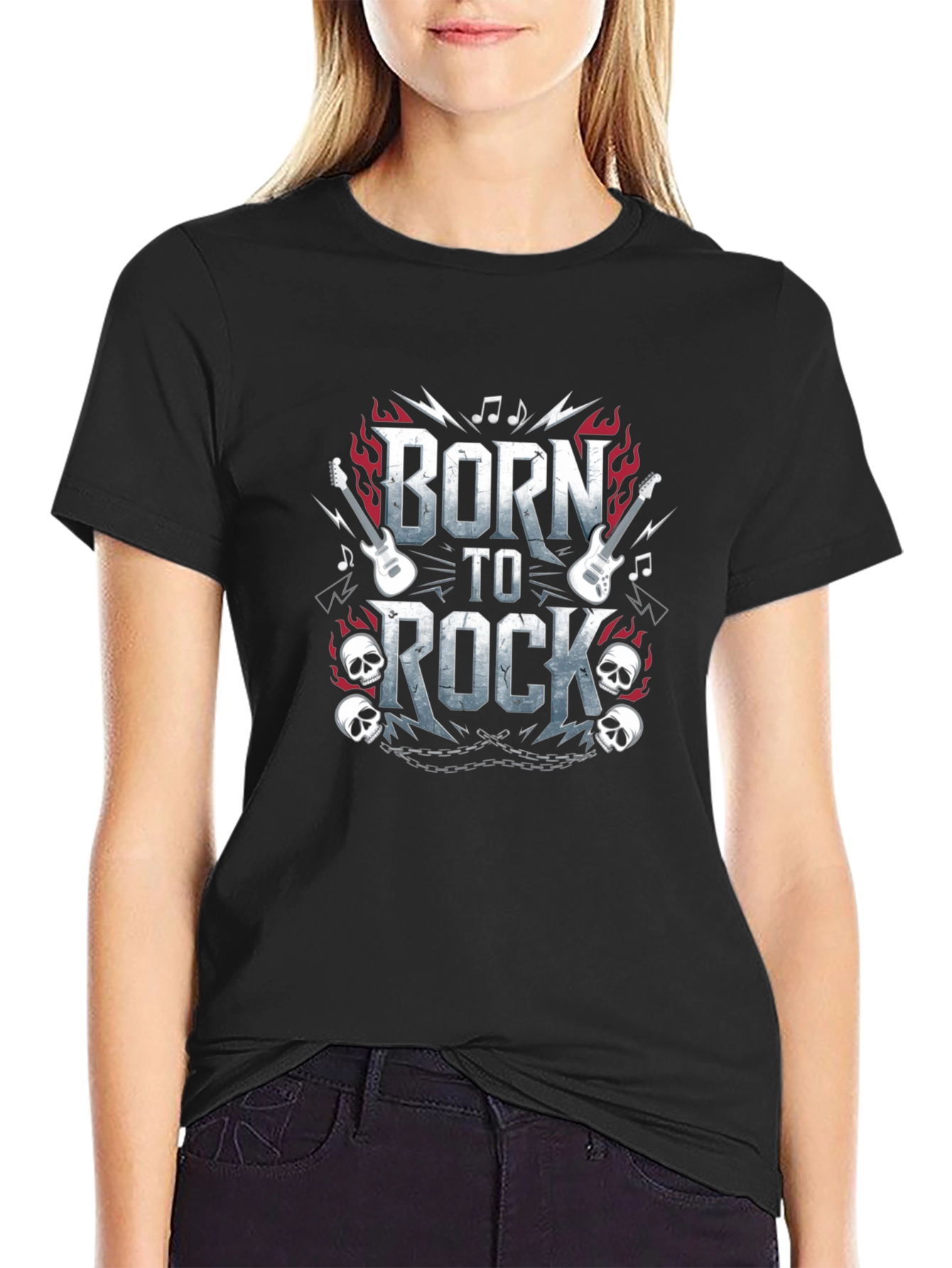 Born to Rock Graphic Tee - Black