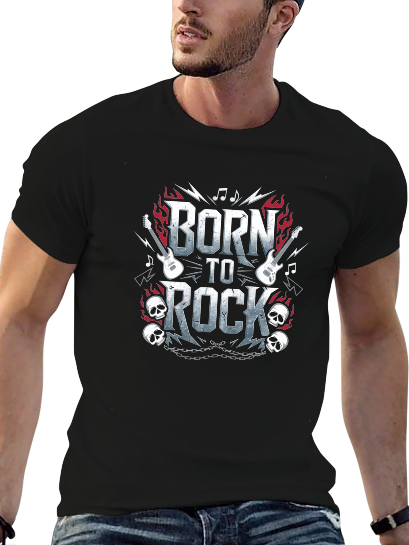 Born to Rock Graphic Tee - Black