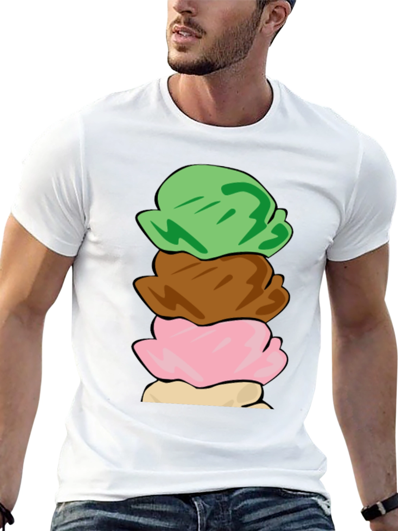 Ice Cream Scoop Stack Graphic T-Shirt