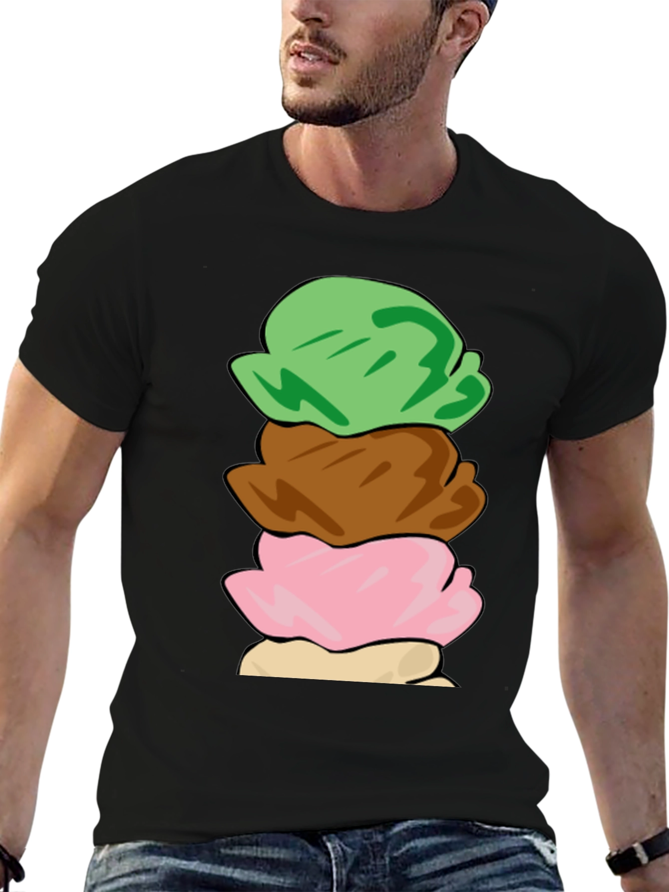 Ice Cream Scoop Stack Graphic T-Shirt