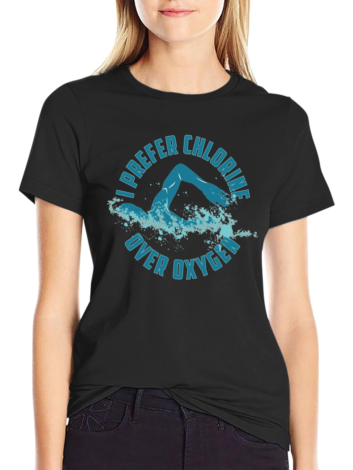 I Prefer Chlorine Over Oxygen Black T-Shirt