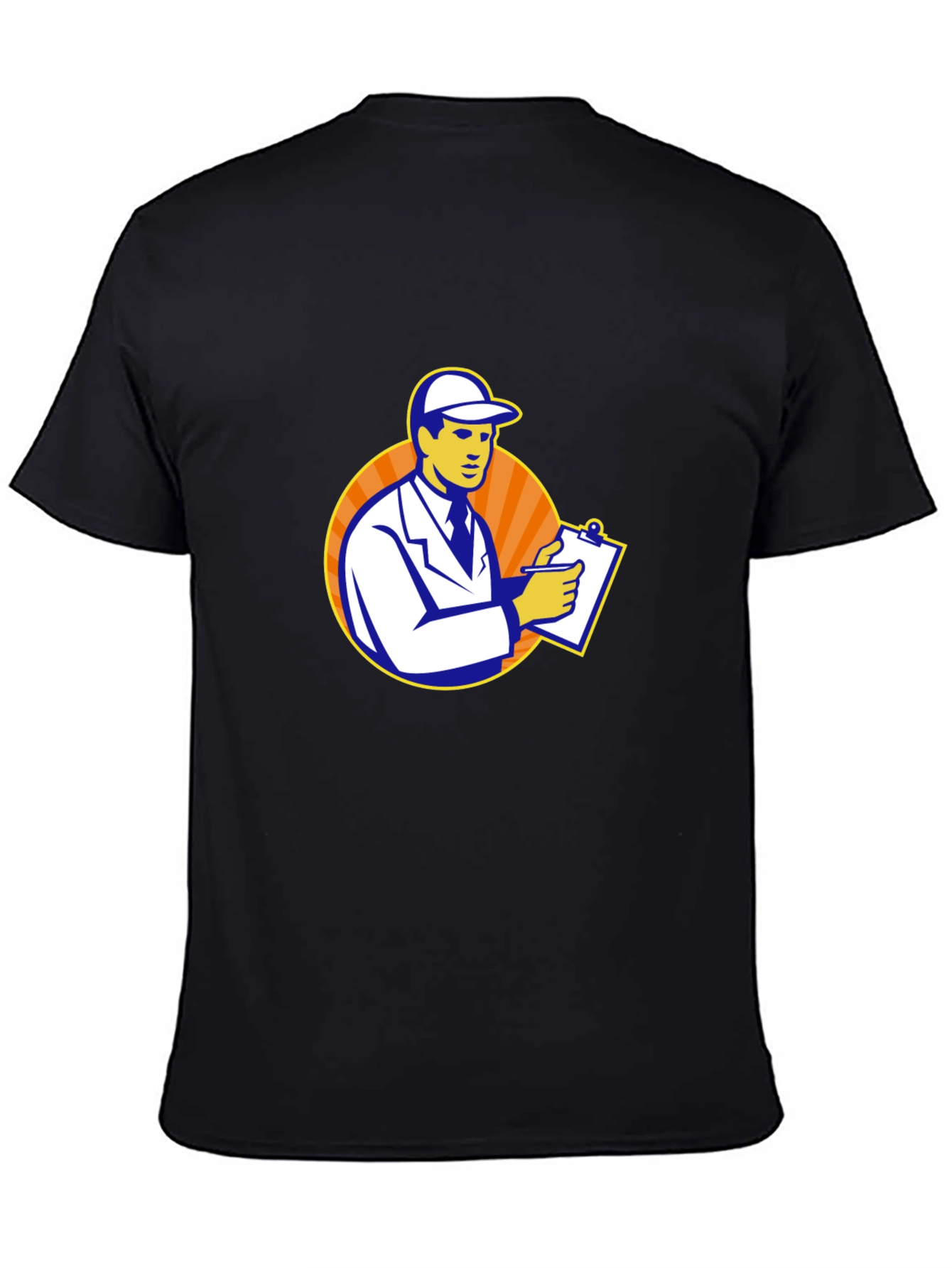 Cartoon Inspector Graphic Black T-Shirt