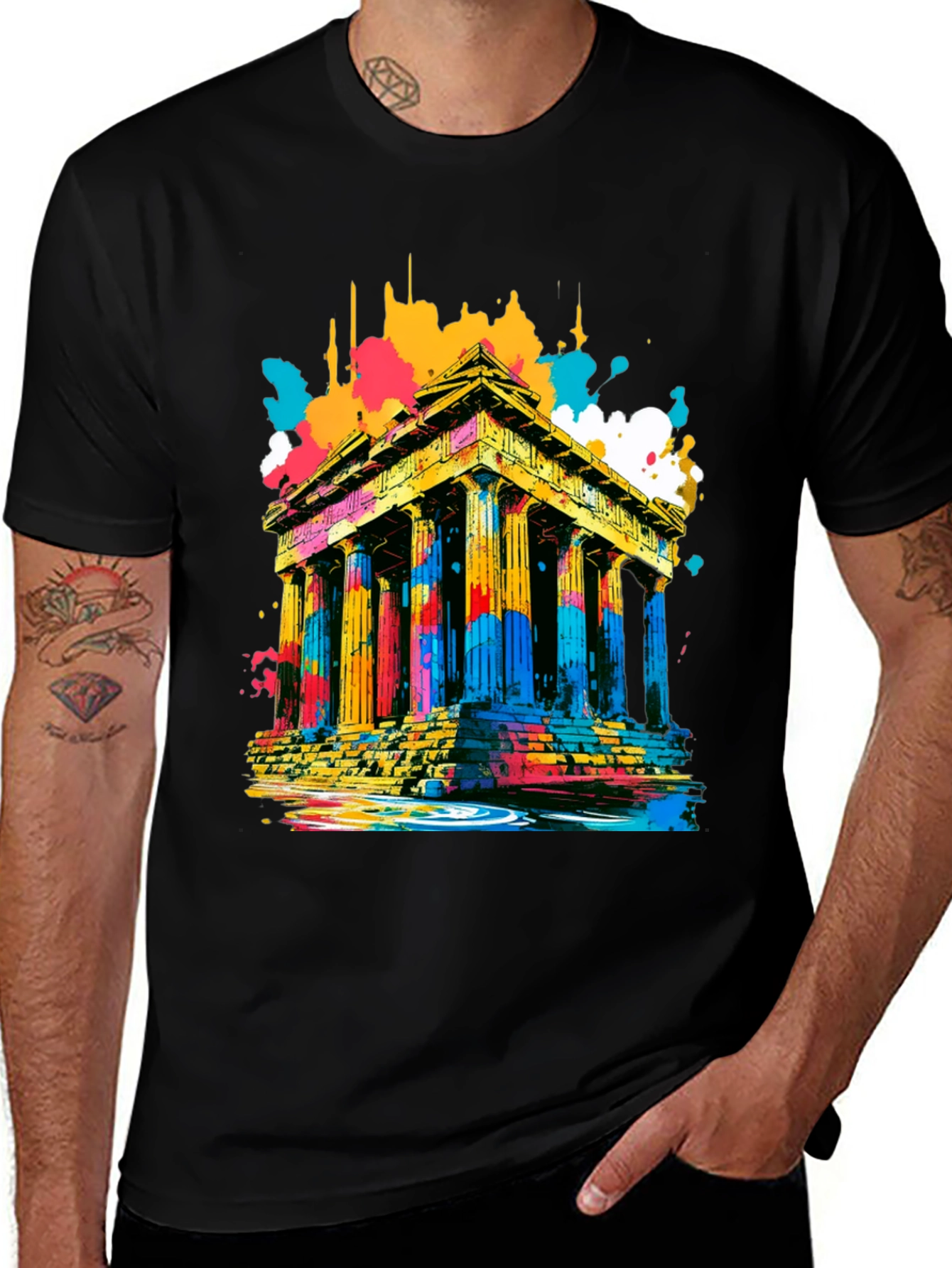 Abstract Parthenon Graphic T-Shirt