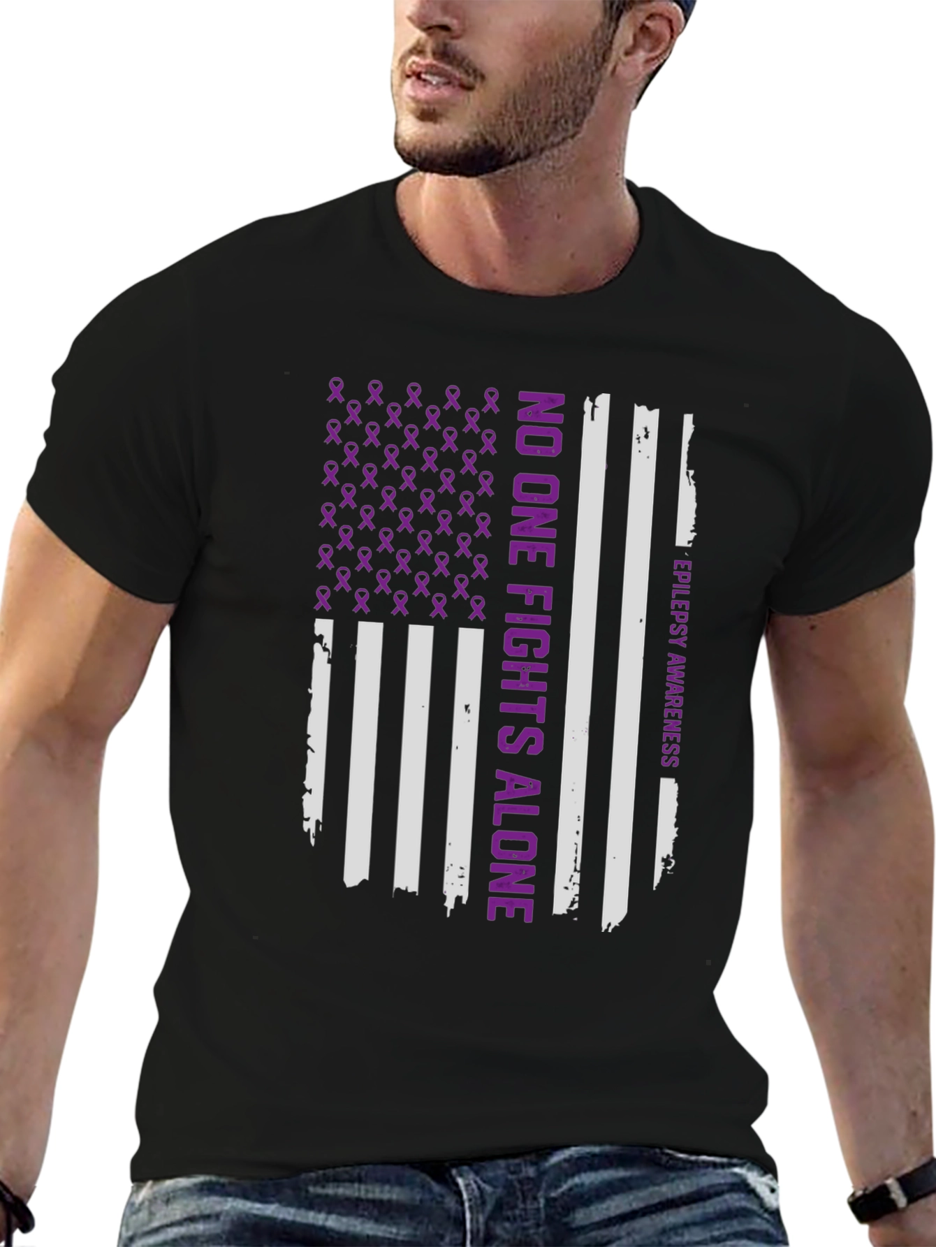 Epilepsy Awareness T-Shirt: No One Fights Alone