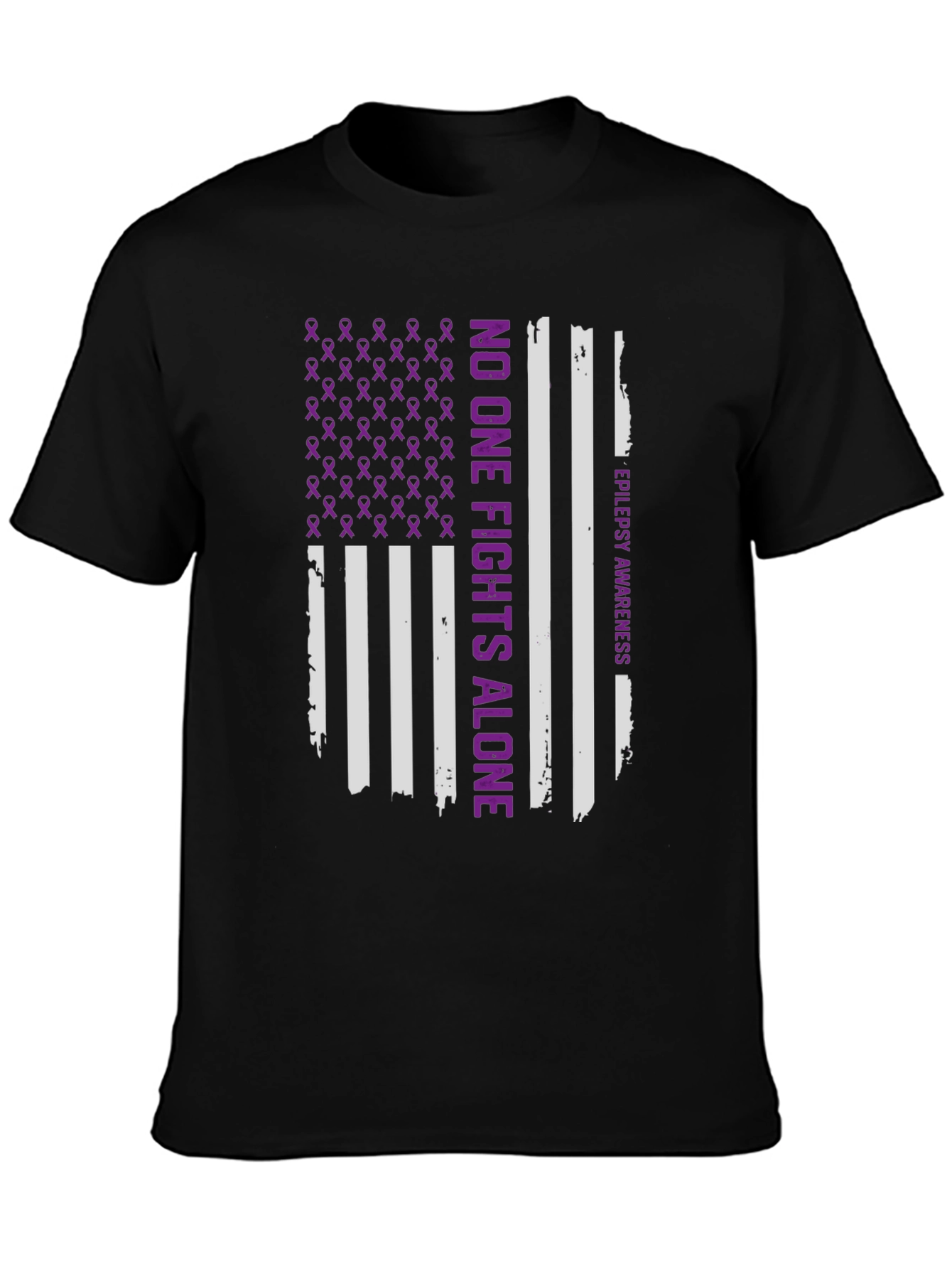 Epilepsy Awareness T-Shirt: No One Fights Alone