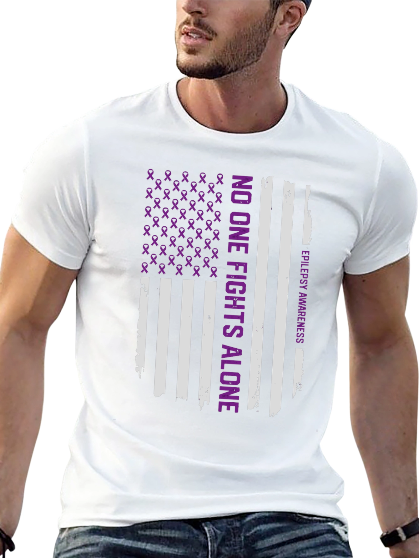 Epilepsy Awareness T-Shirt: No One Fights Alone