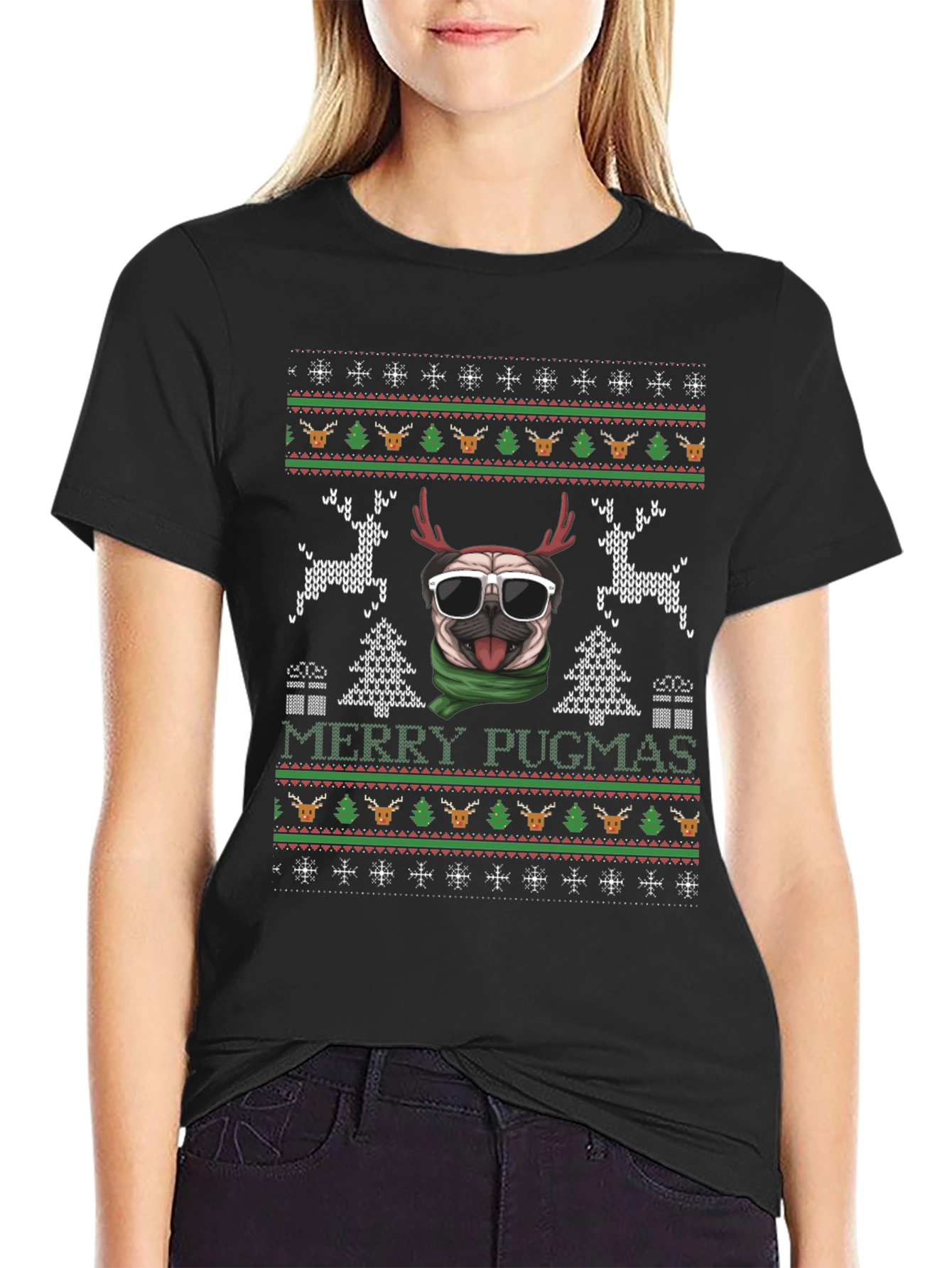 Merry Pugmas Ugly Christmas Sweater T-Shirt