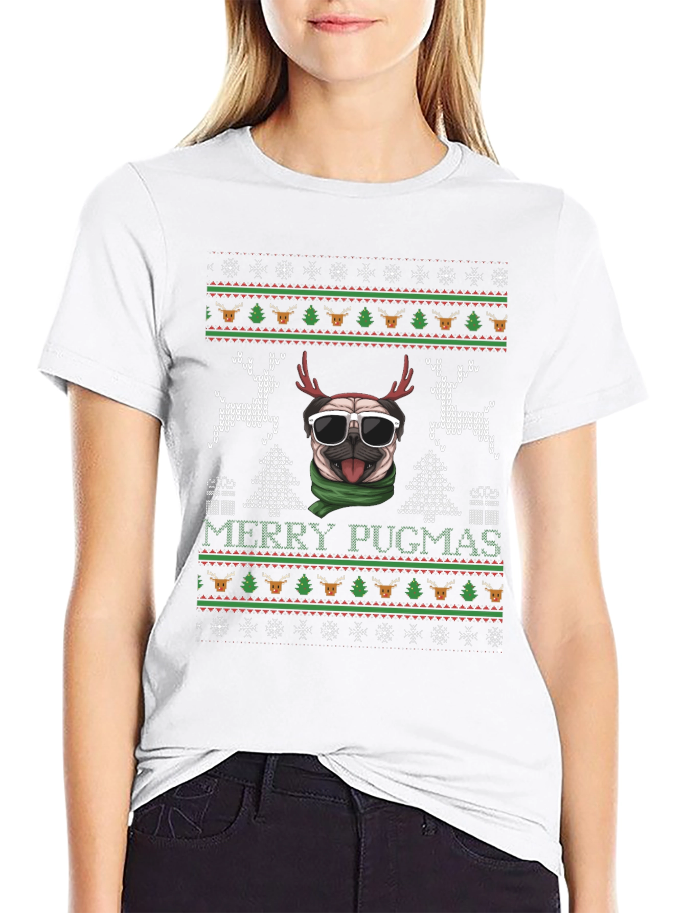 Merry Pugmas Ugly Christmas Sweater T-Shirt