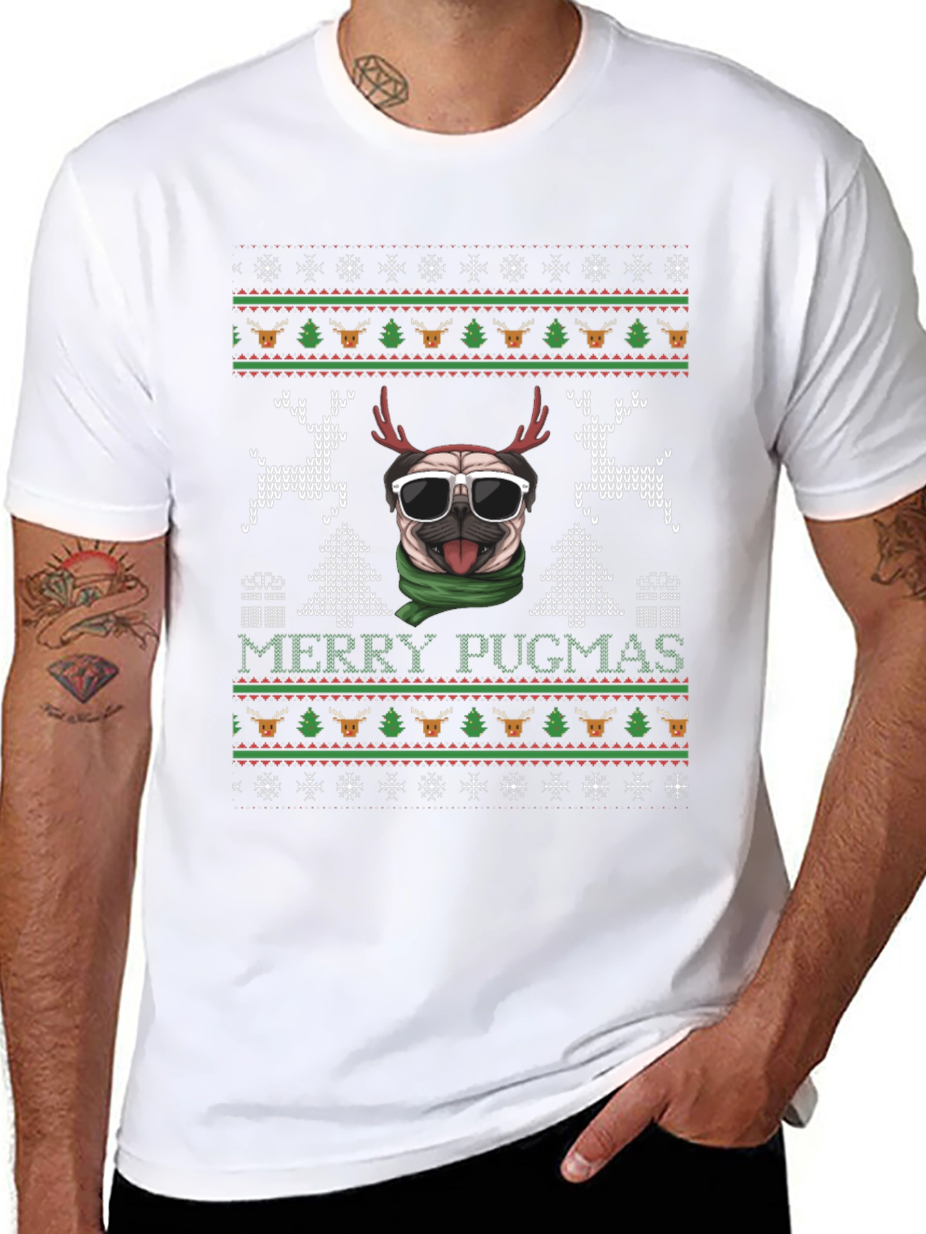 Merry Pugmas Ugly Christmas Sweater T-Shirt