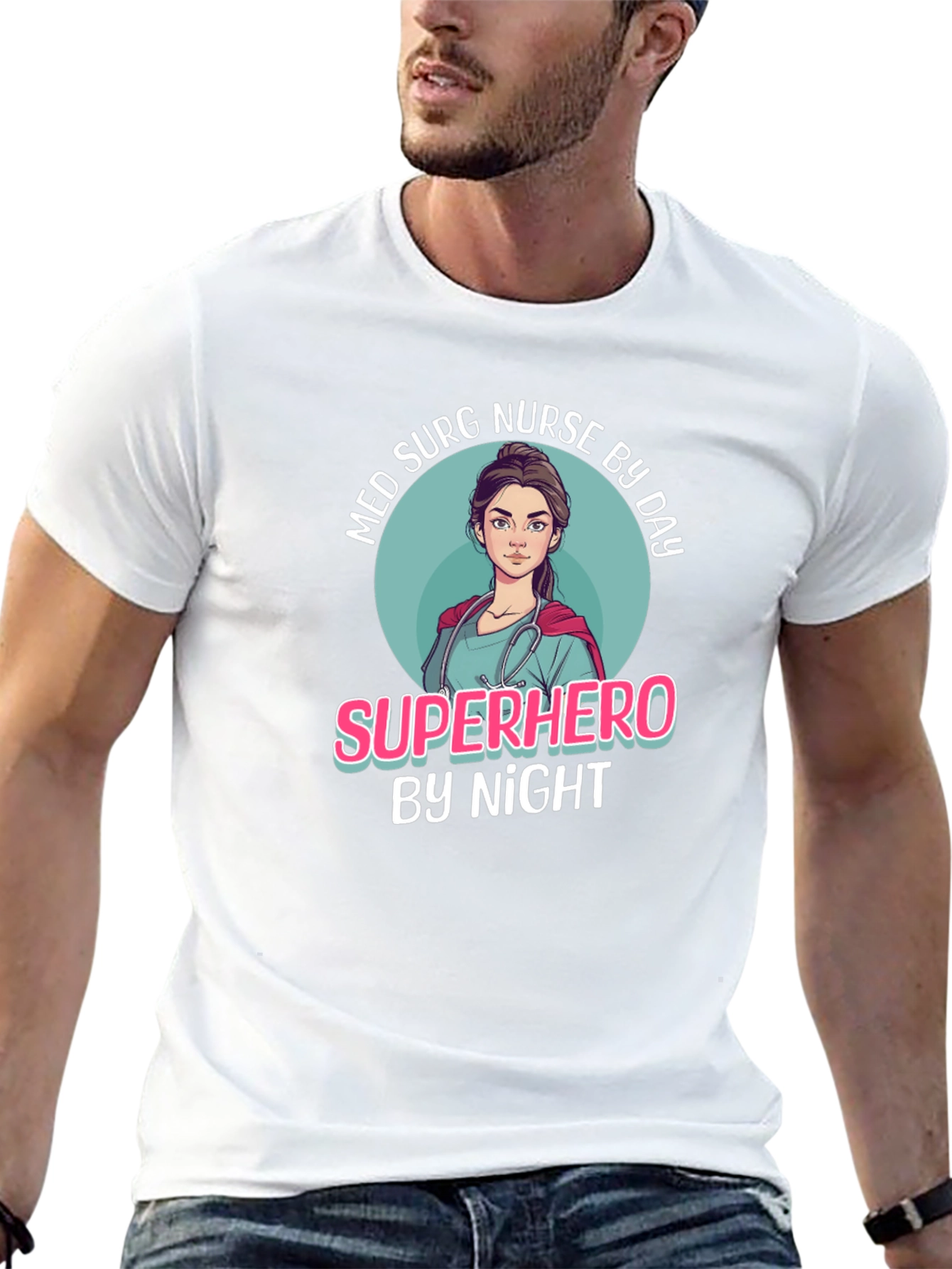 Superhero Nurse Graphic T-Shirt