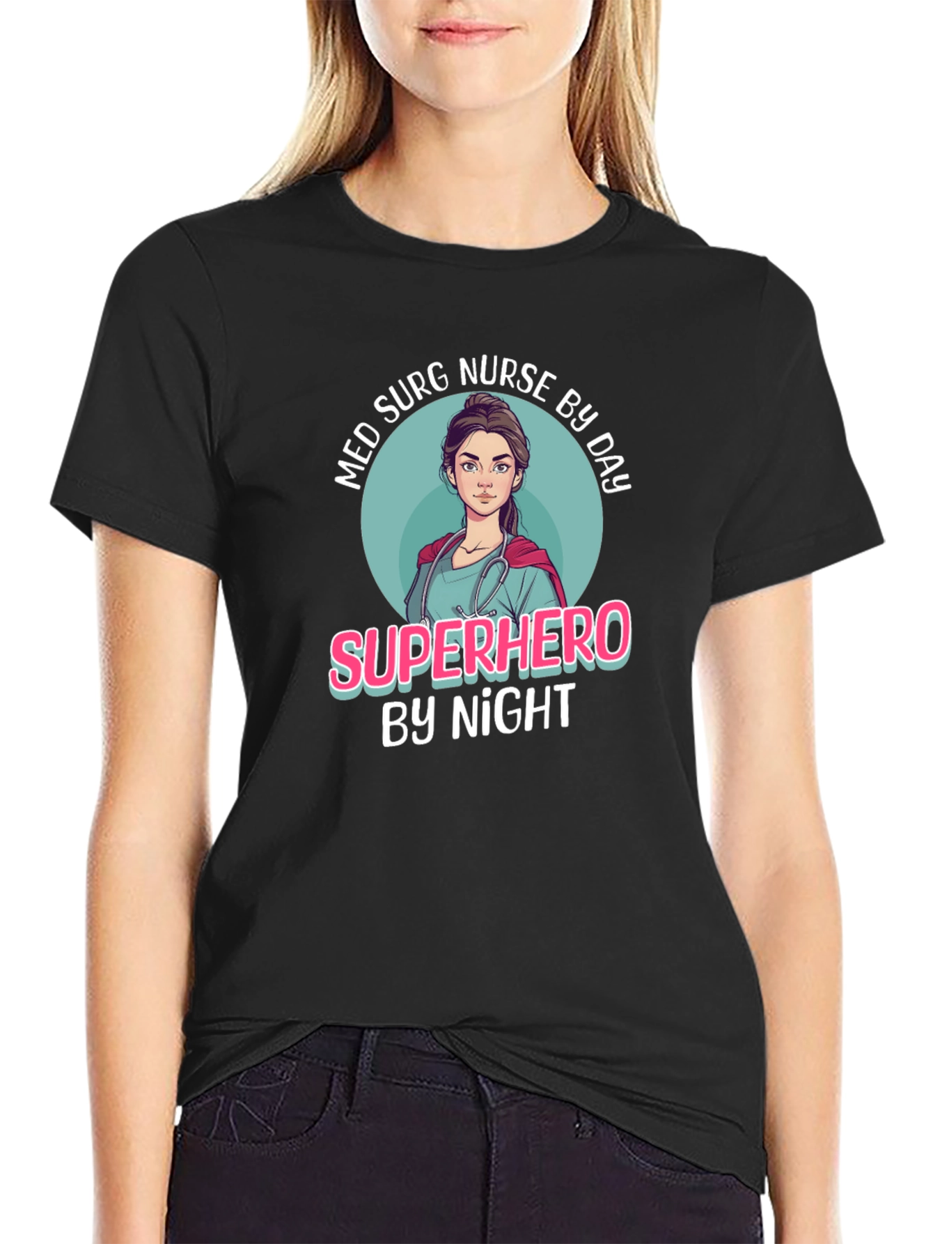Superhero Nurse Graphic T-Shirt