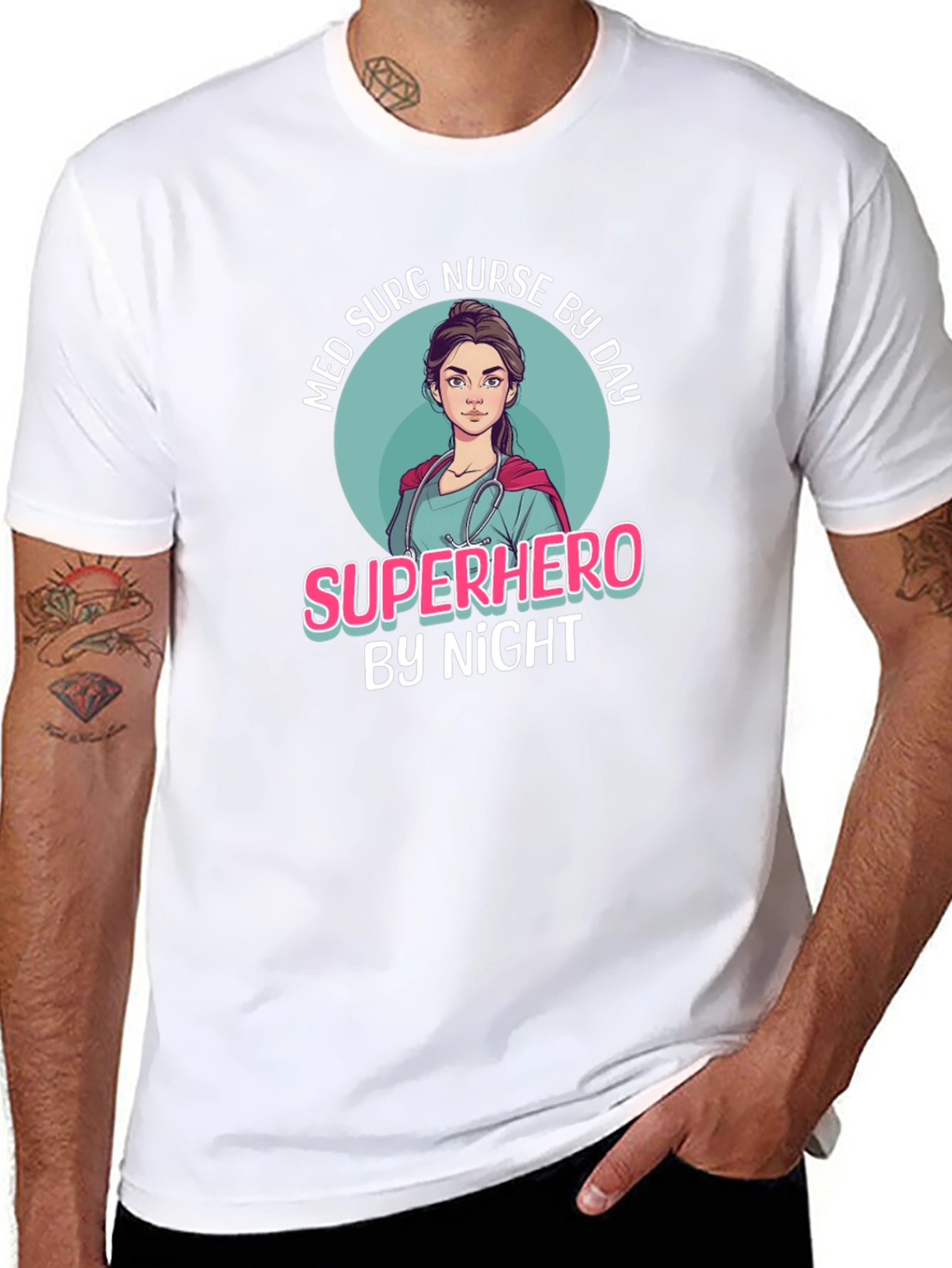 Superhero Nurse Graphic T-Shirt