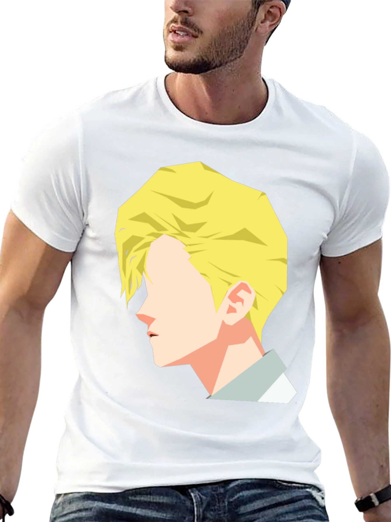 Geometric Face T-Shirt - Modern Graphic Tee
