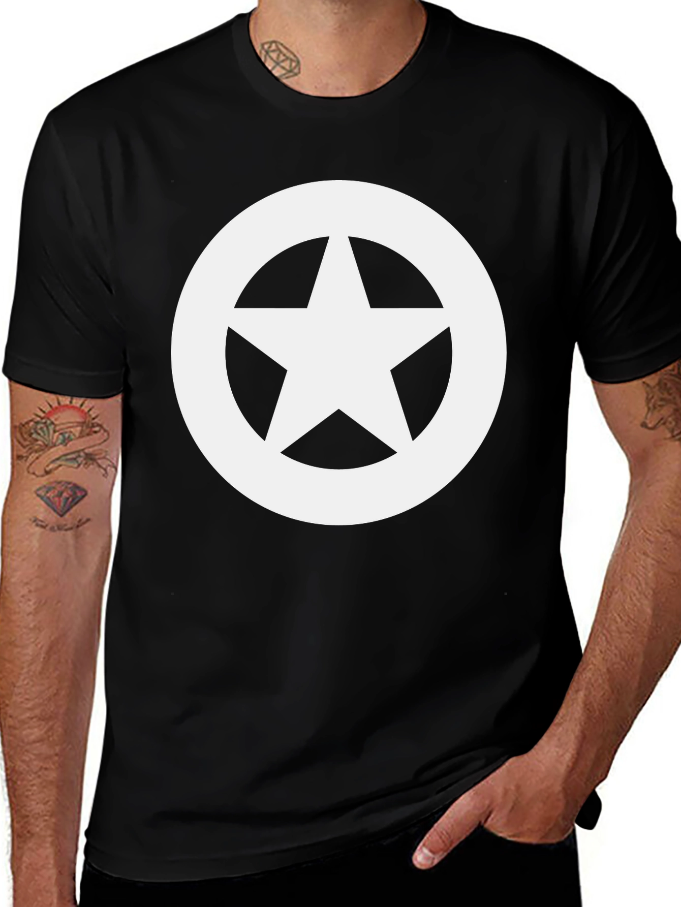 Star Emblem Black T-Shirt