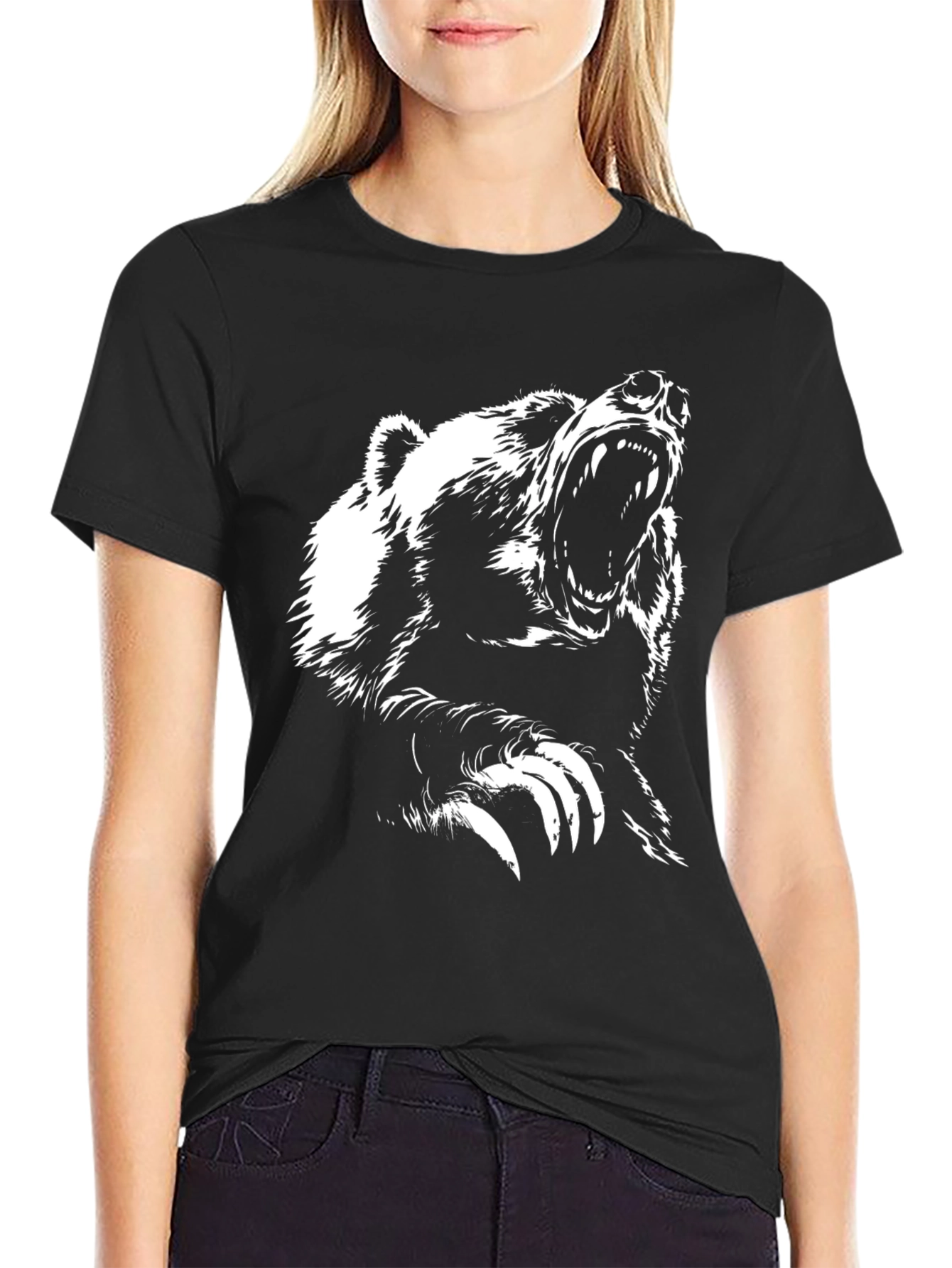 Bear Graphic T-Shirt - Mens Black Tee