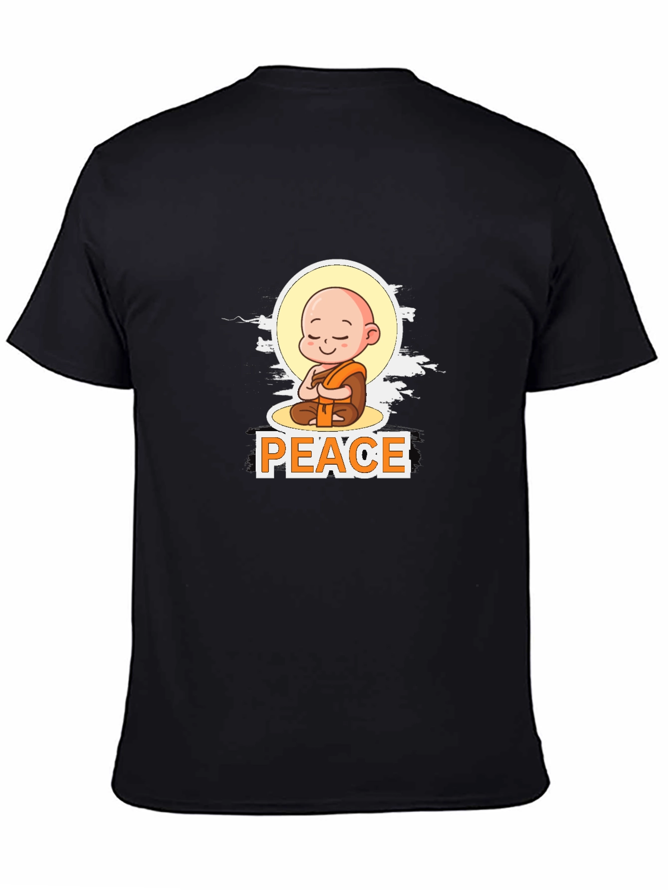 Peace Monk Graphic T-Shirt - Mens Black Tee