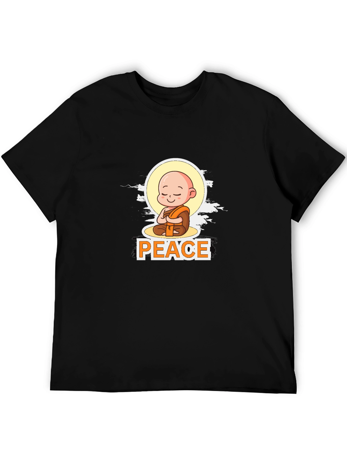 Peace Monk Graphic T-Shirt - Mens Black Tee