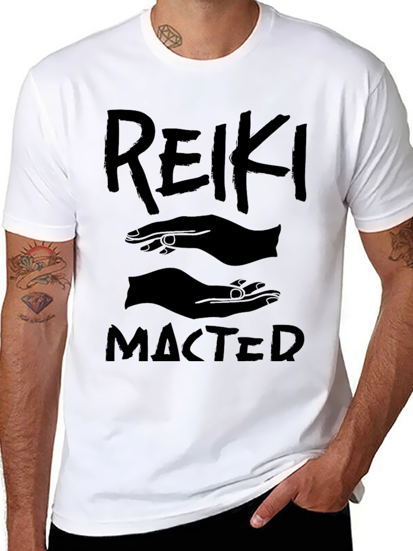 Reiki Master Black Graphic T-Shirt