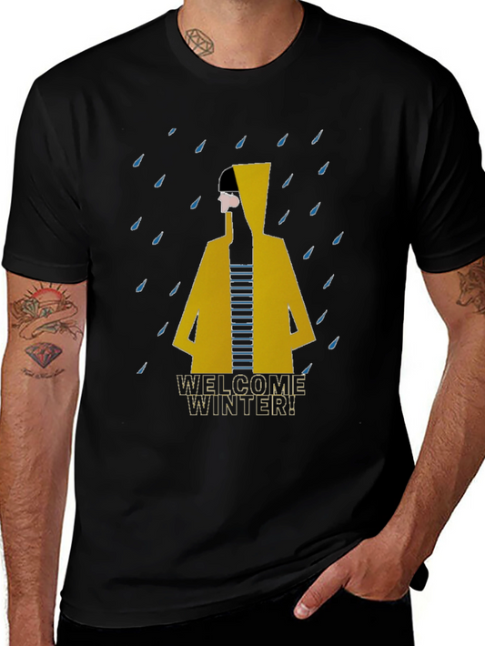 Welcome Winter T-Shirt - Stylish Raincoat Design