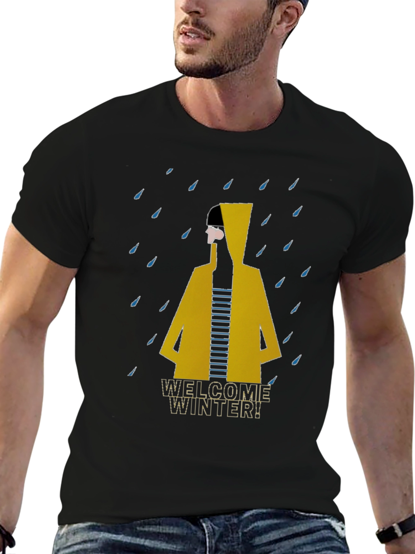 Welcome Winter T-Shirt - Stylish Raincoat Design
