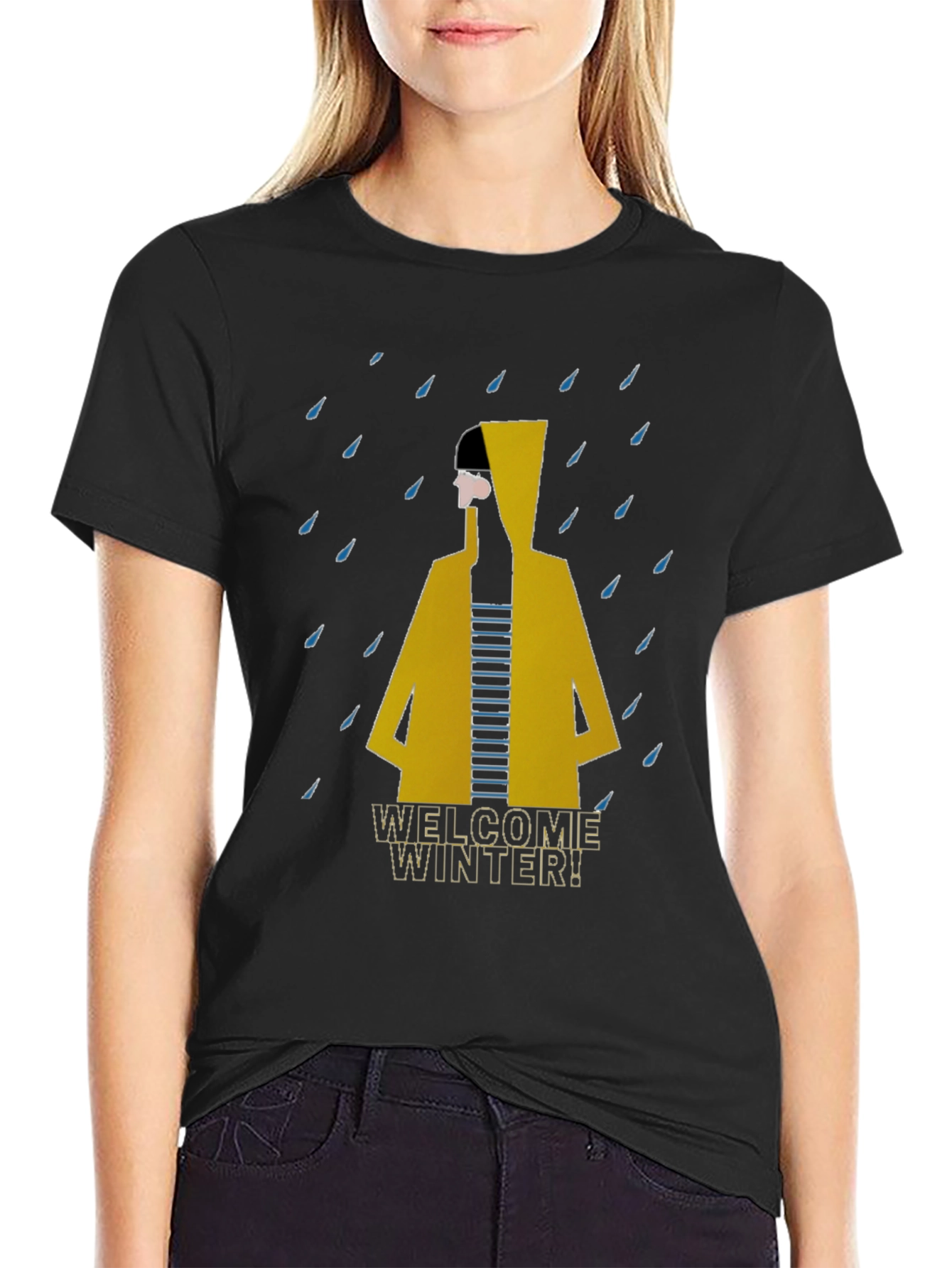 Welcome Winter T-Shirt - Stylish Raincoat Design