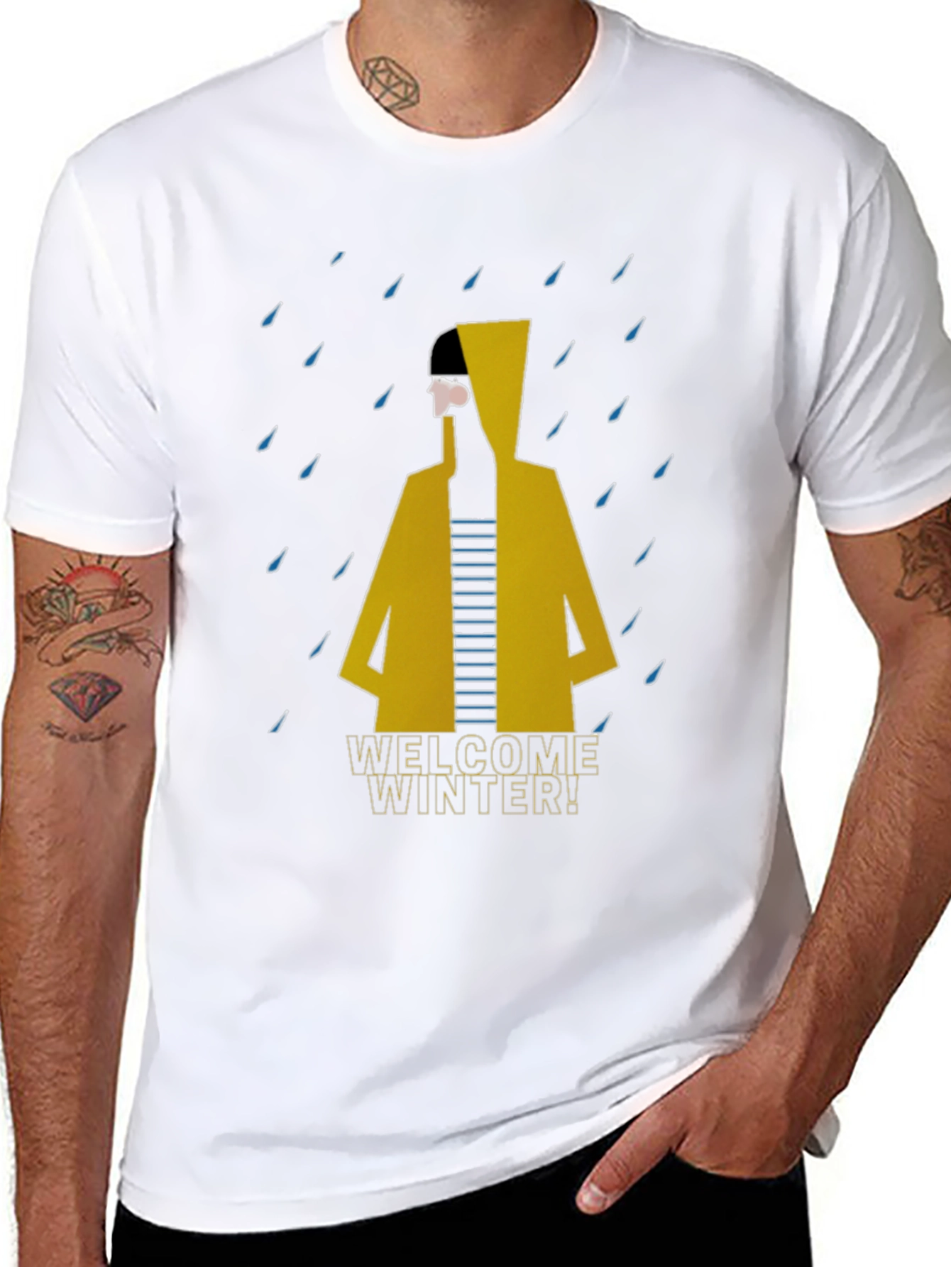 Welcome Winter T-Shirt - Stylish Raincoat Design
