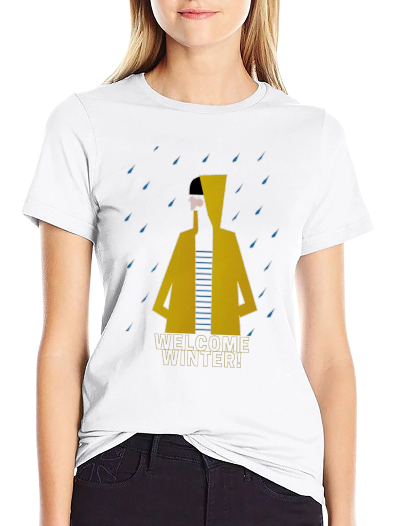 Welcome Winter T-Shirt - Stylish Raincoat Design