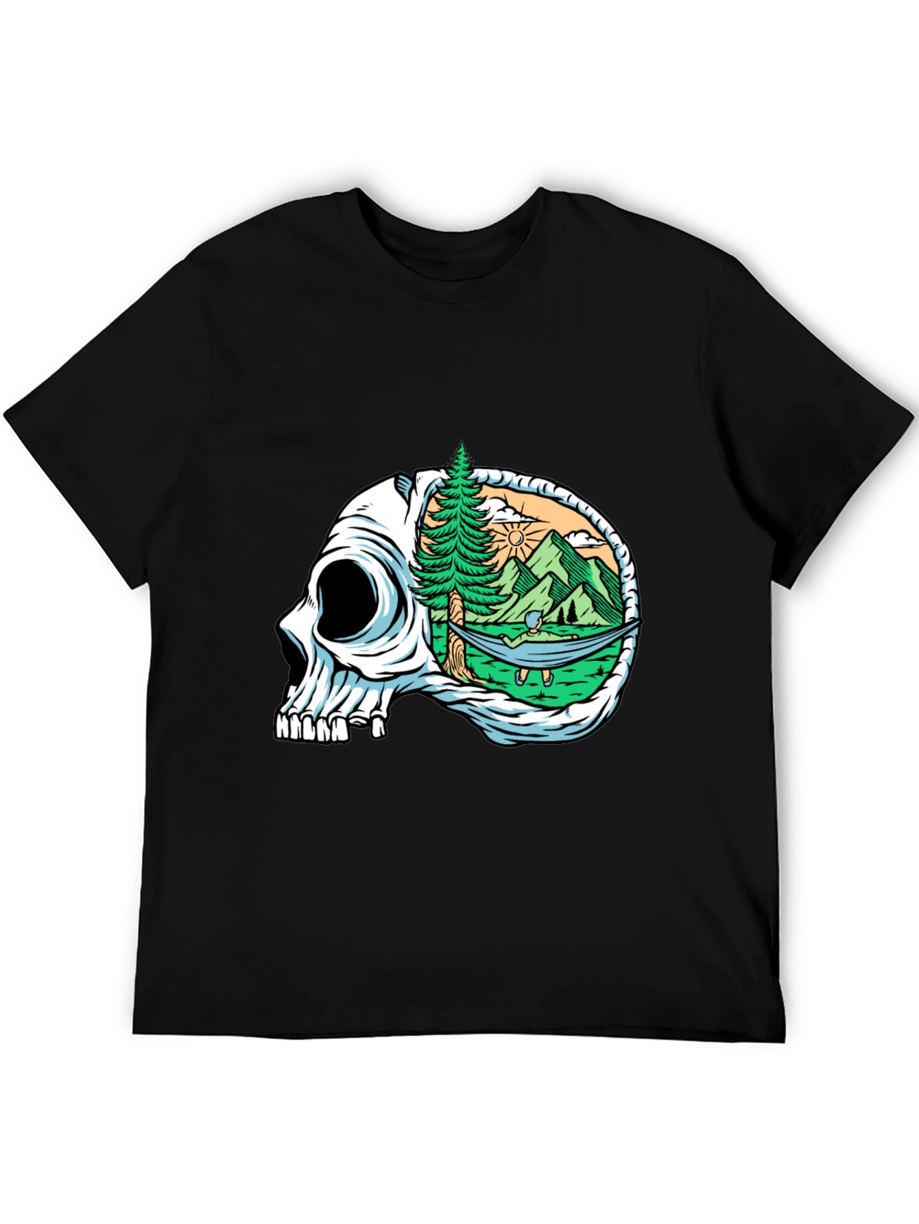 Skull Mountain Hammock T-Shirt - Relaxed Graphic Tee