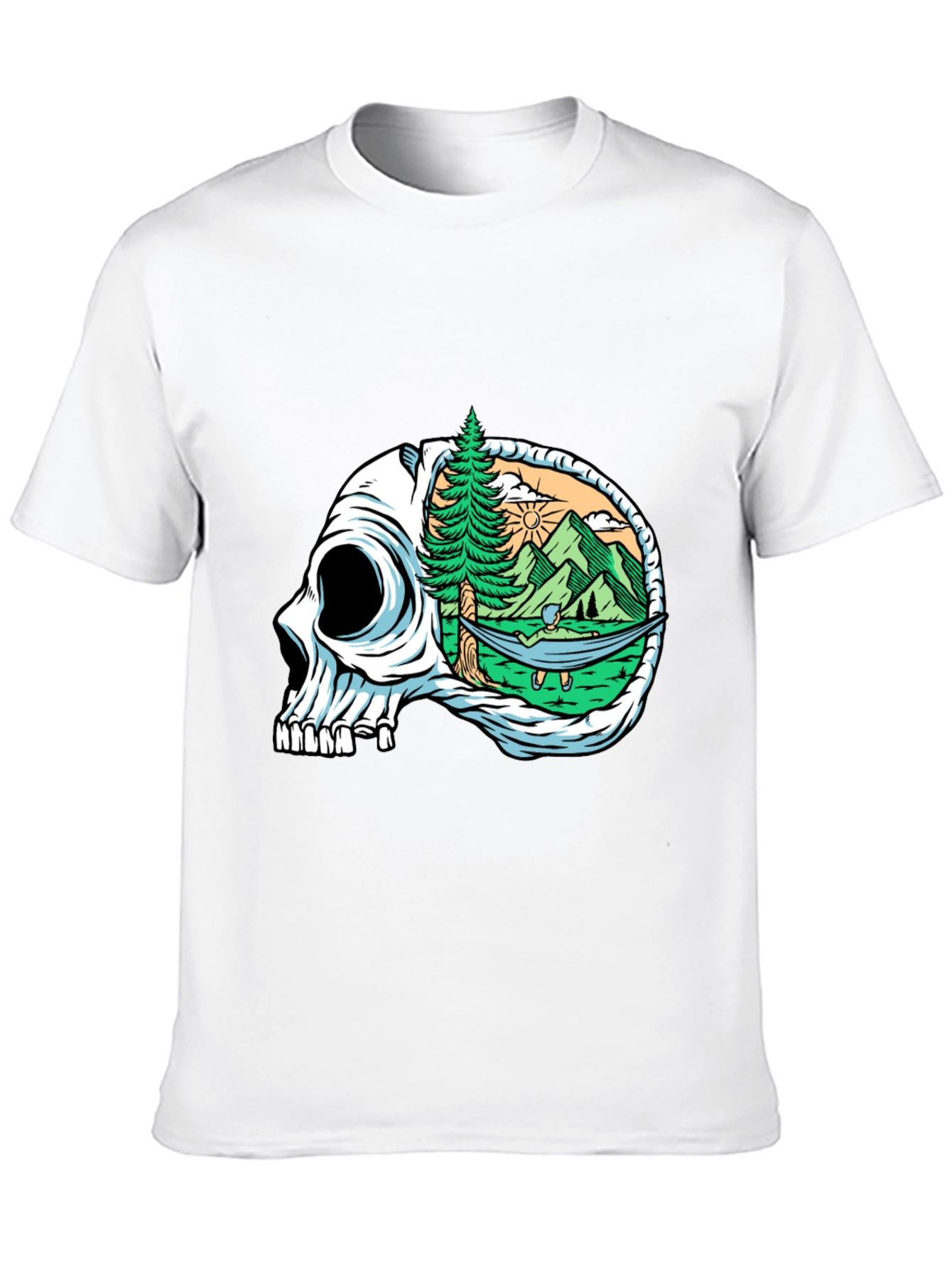 Skull Mountain Hammock T-Shirt - Relaxed Graphic Tee