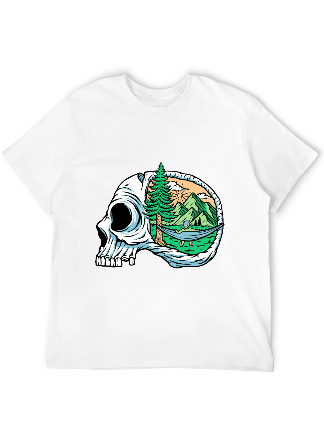 Skull Mountain Hammock T-Shirt - Relaxed Graphic Tee