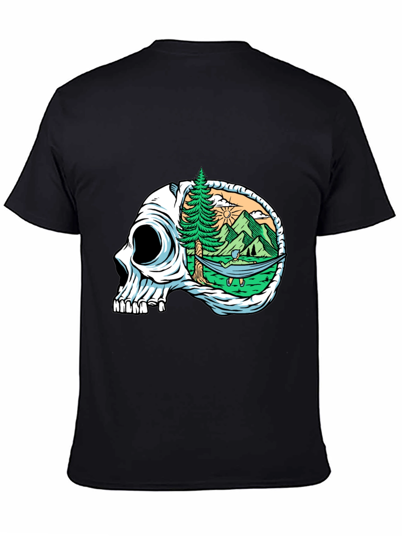 Skull Mountain Hammock T-Shirt - Relaxed Graphic Tee